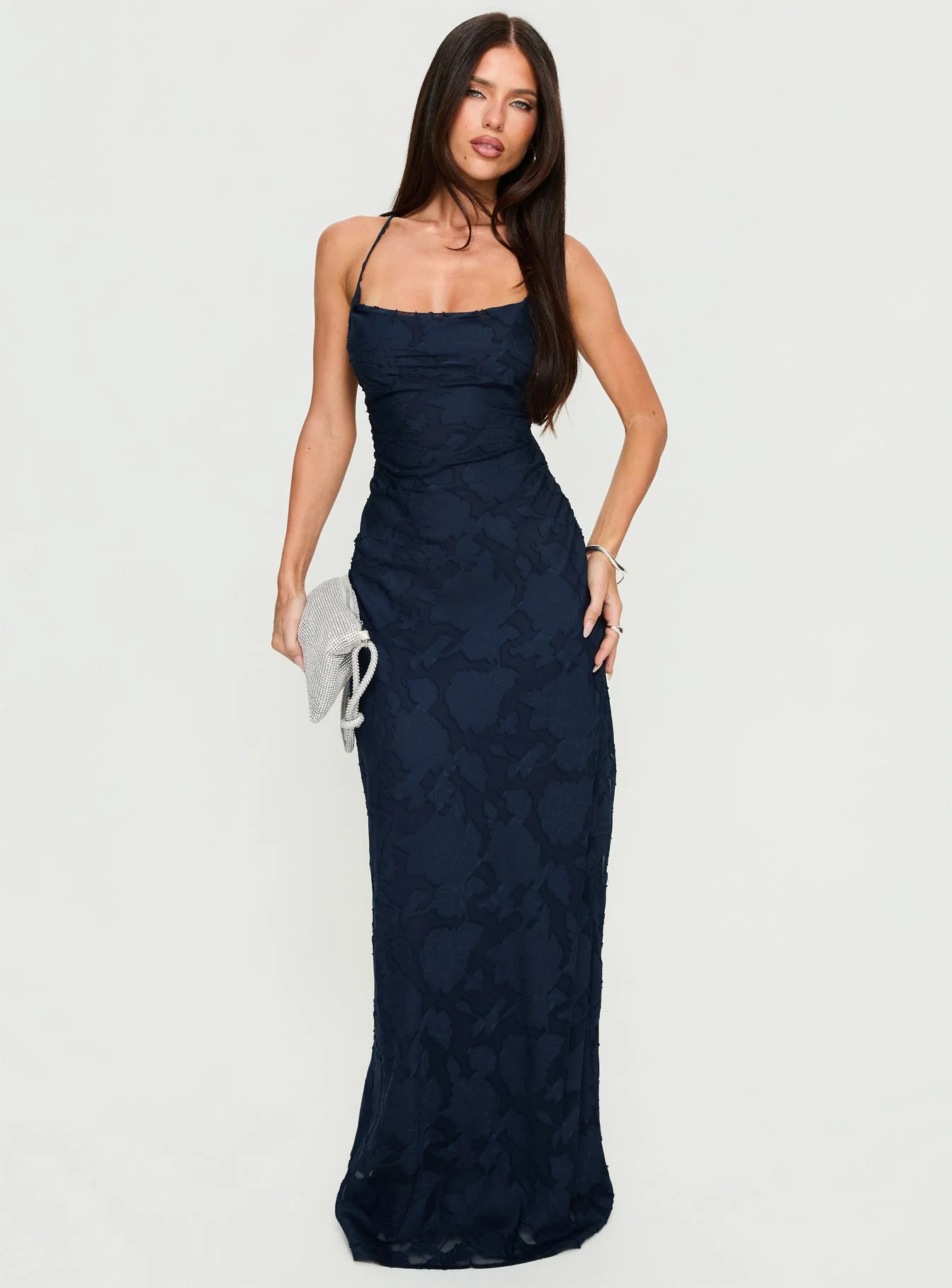 Celena Maxi Dress Navy Burnout