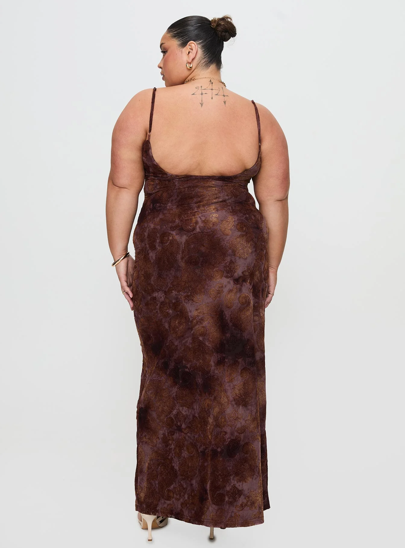 Knox Maxi Dress Chocolate Paisley Curve