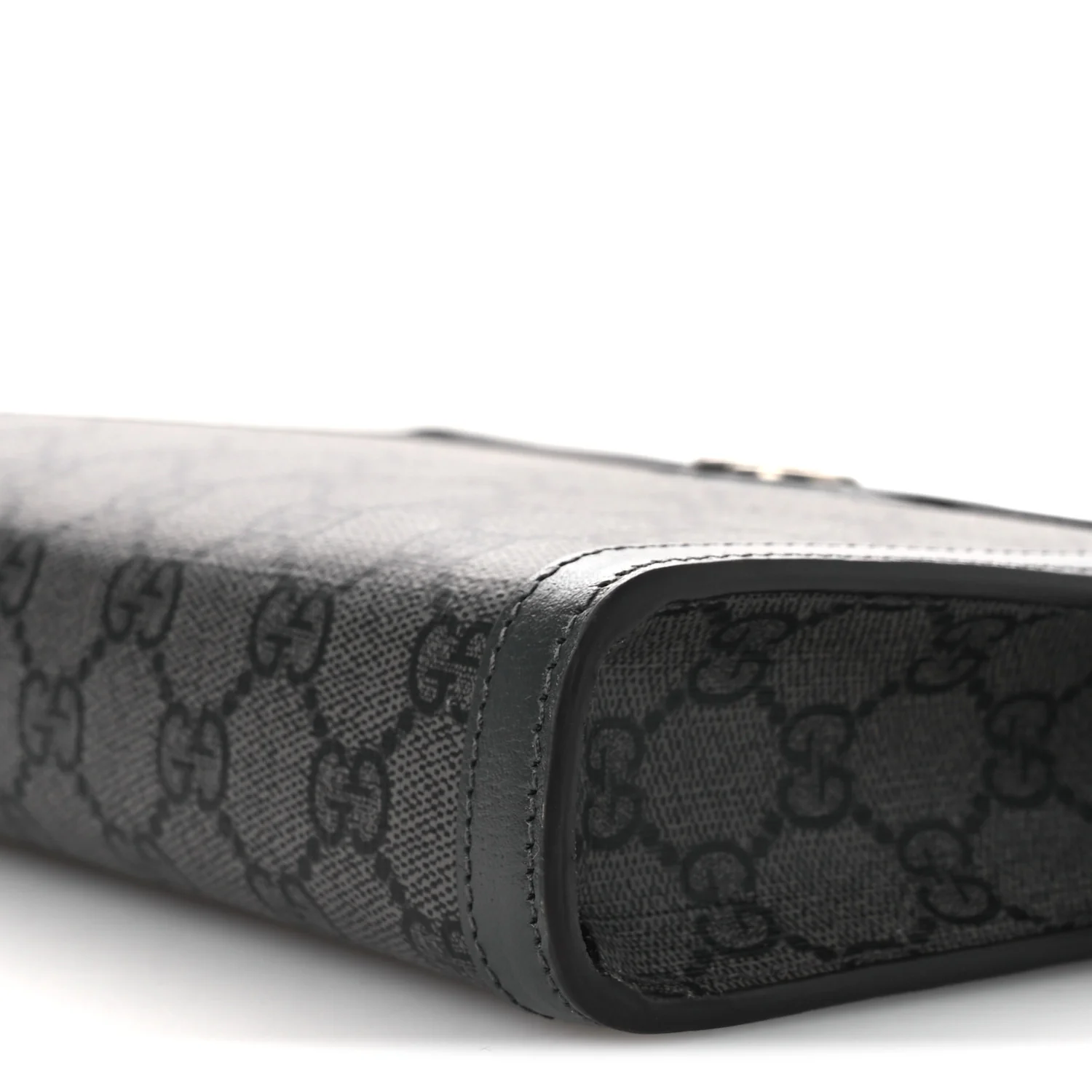 GG Supreme Monogram Textured Dollar Calfskin Web Small Ophidia Shoulder Bag Grey Black Graphite Grey - Top Club