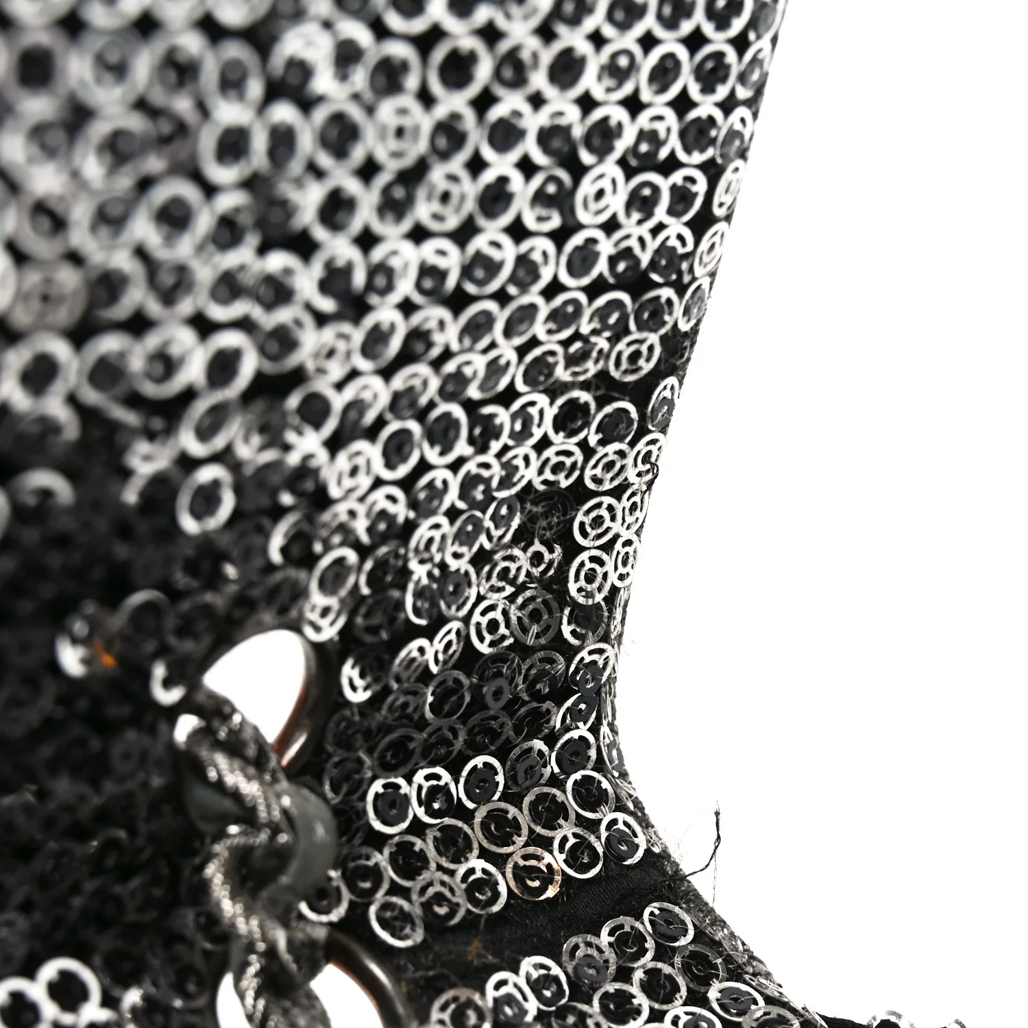 Sequin Medium Single Flap Dark Silver - Top Club
