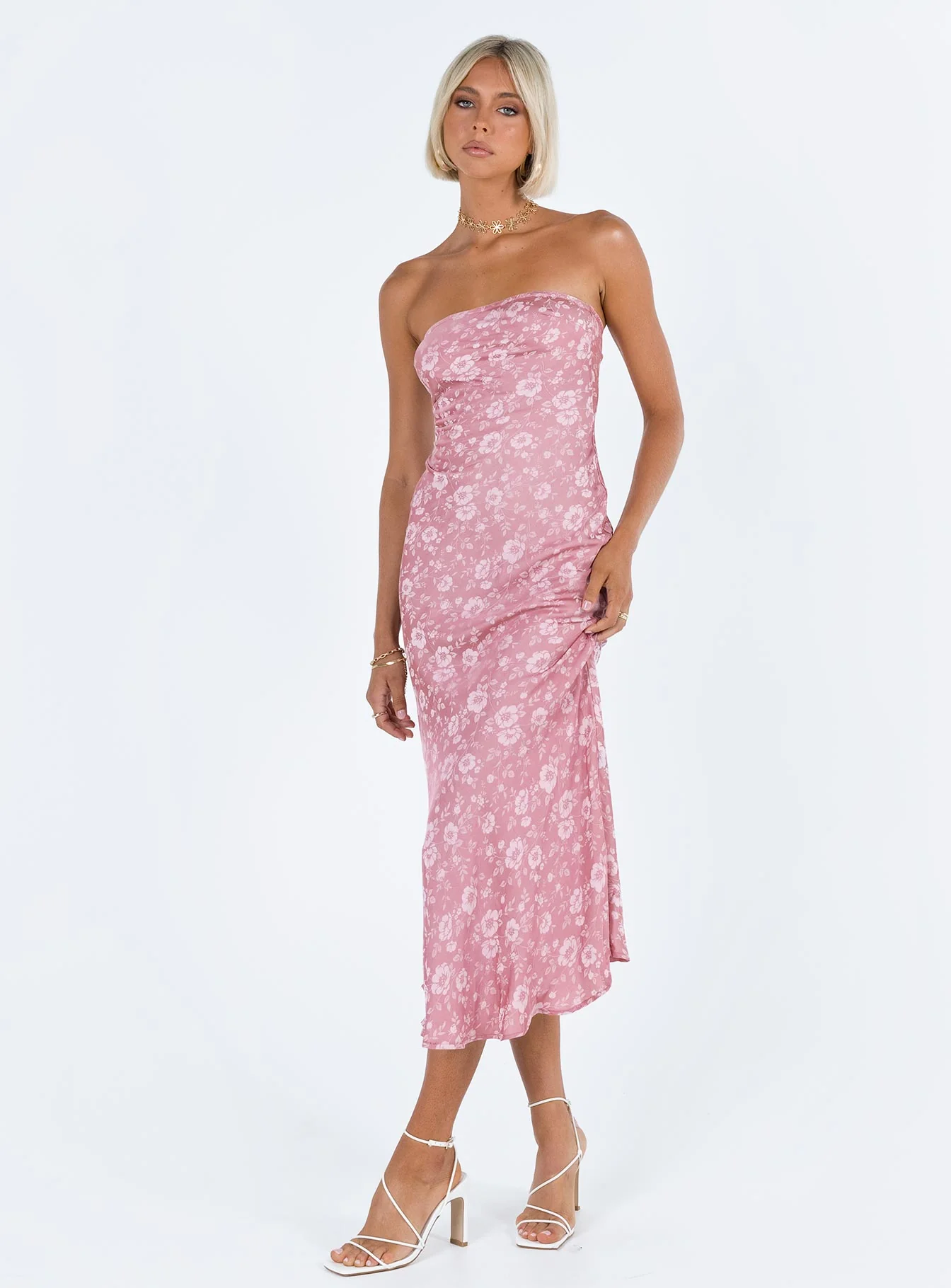 Salvin Strapless Maxi Dress Pink