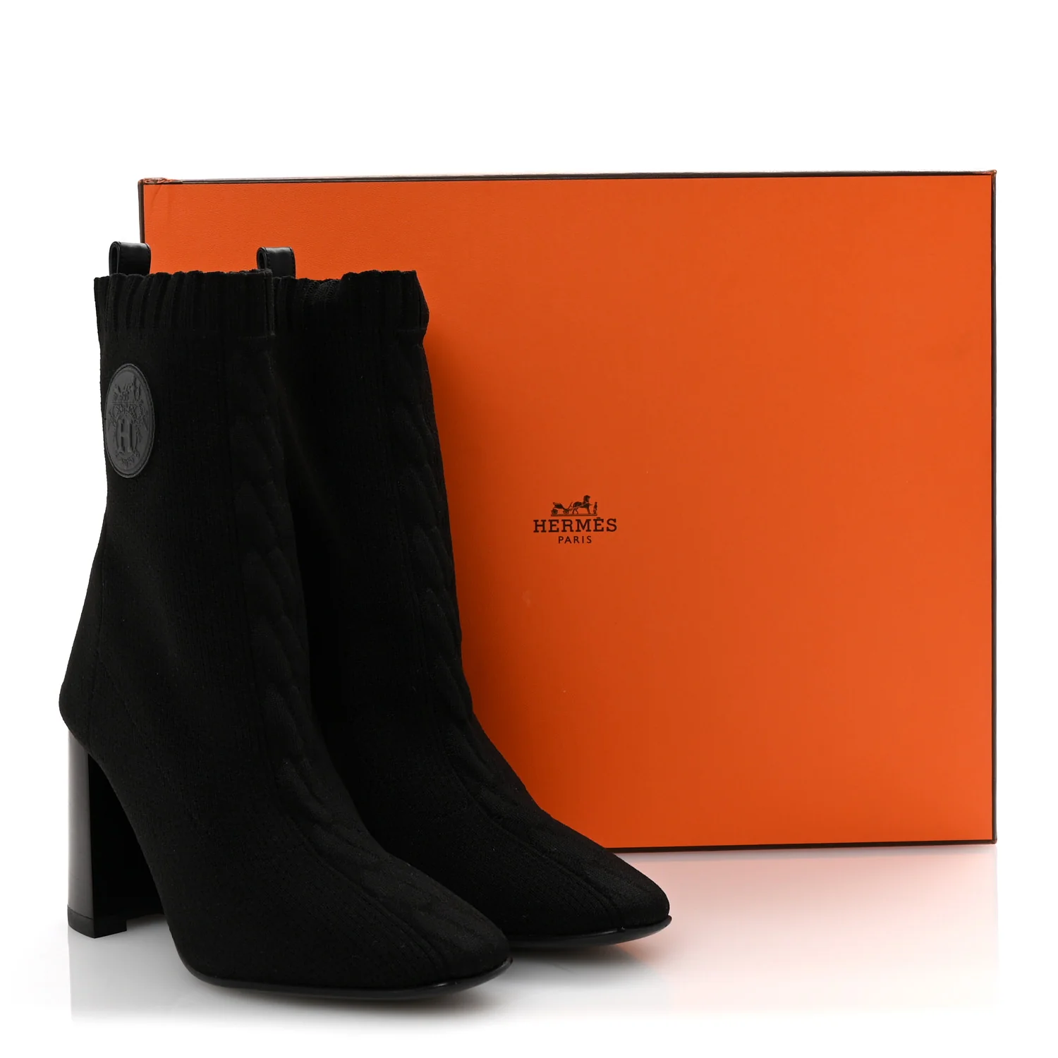 Knit Calfskin Volver 90 Ankle Boots 35 Black - Top Club