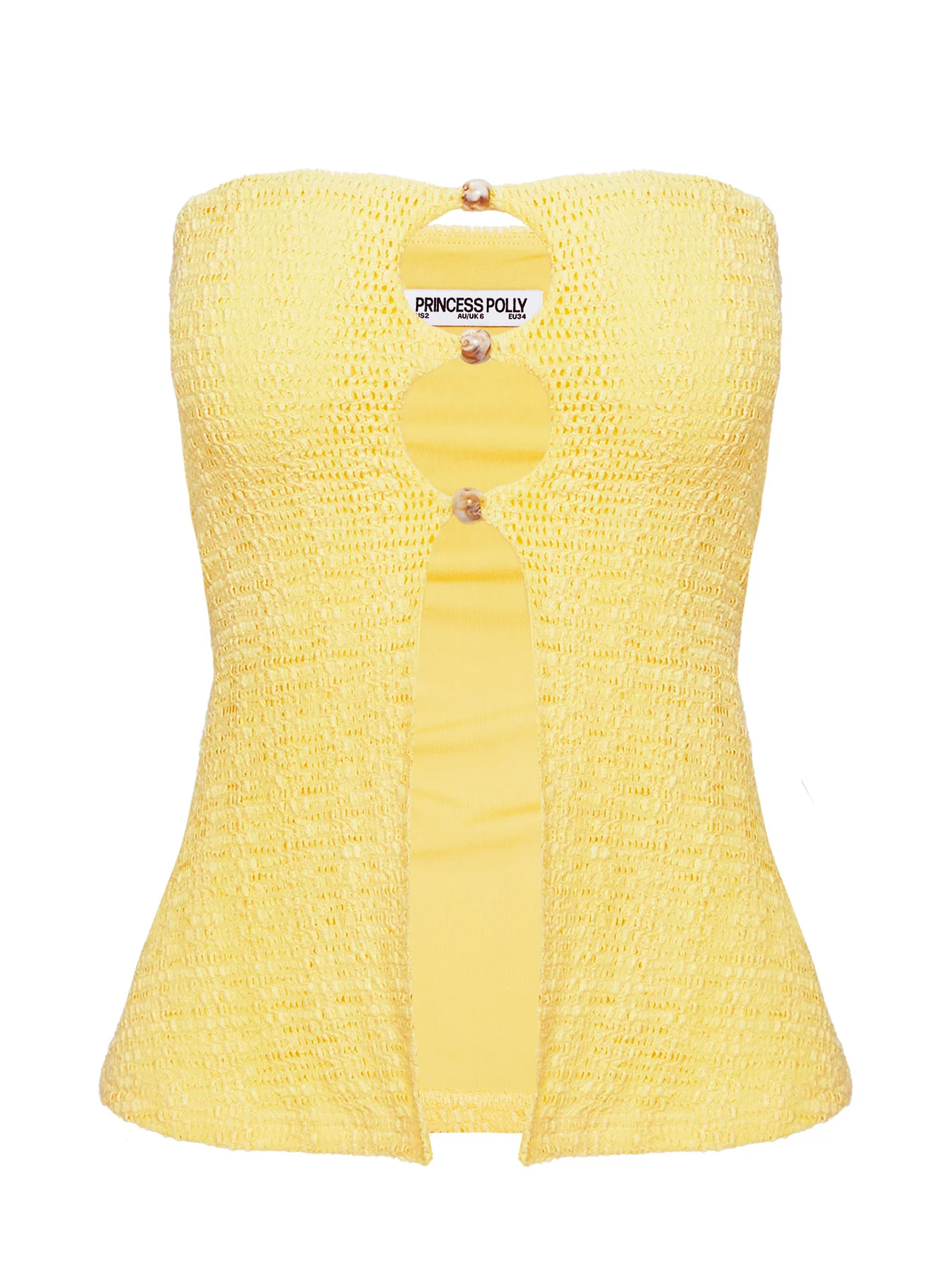 Lost Souls Strapless Cut Out Top Lemon
