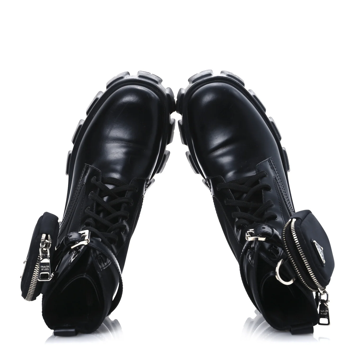 Spazzolato Rois Re-Nylon Metal Triangle Logo Monolith Pouch Pocket 55mm Boots 41 Black