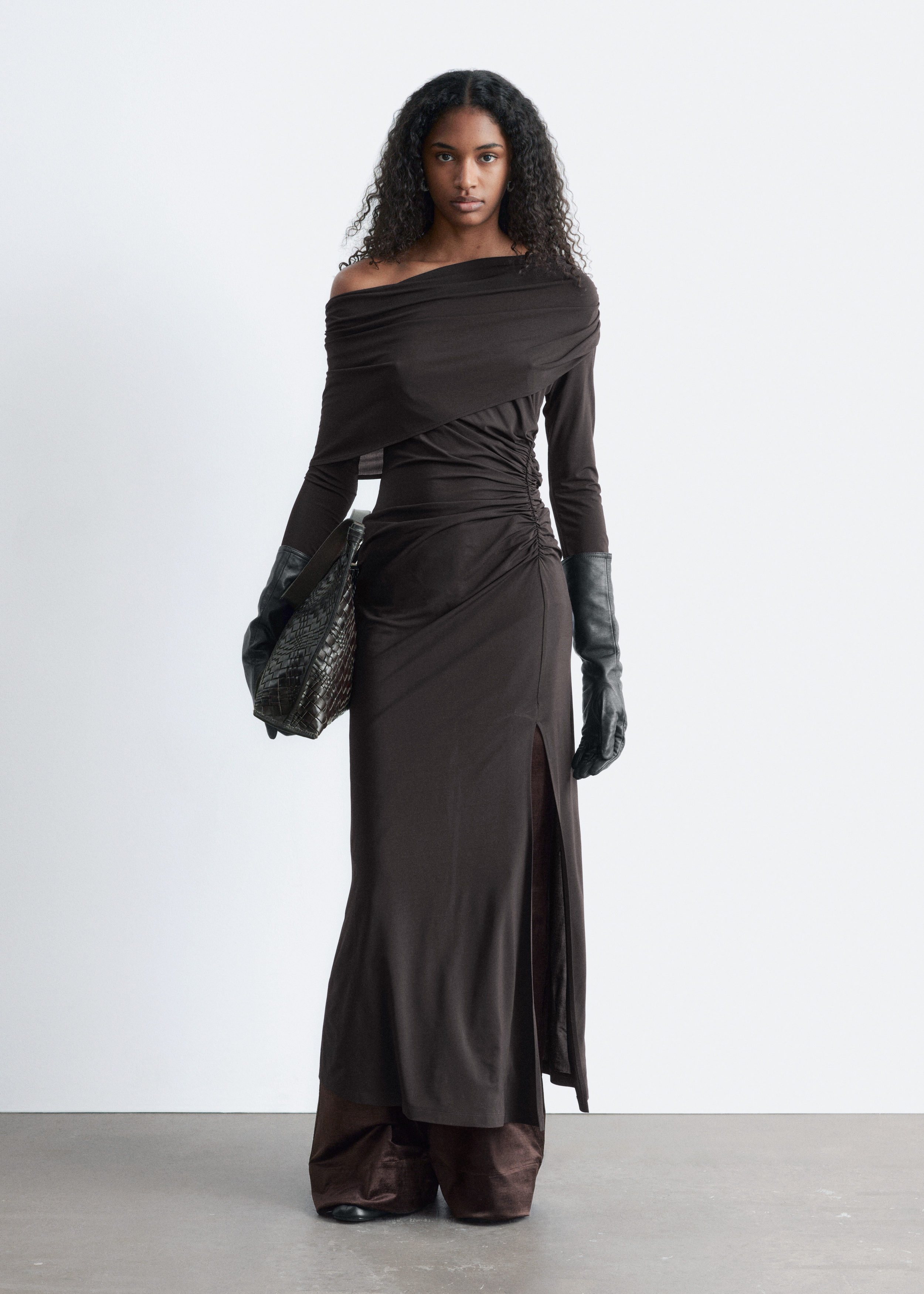 & Other Stories DRAPED MIDI DRESS