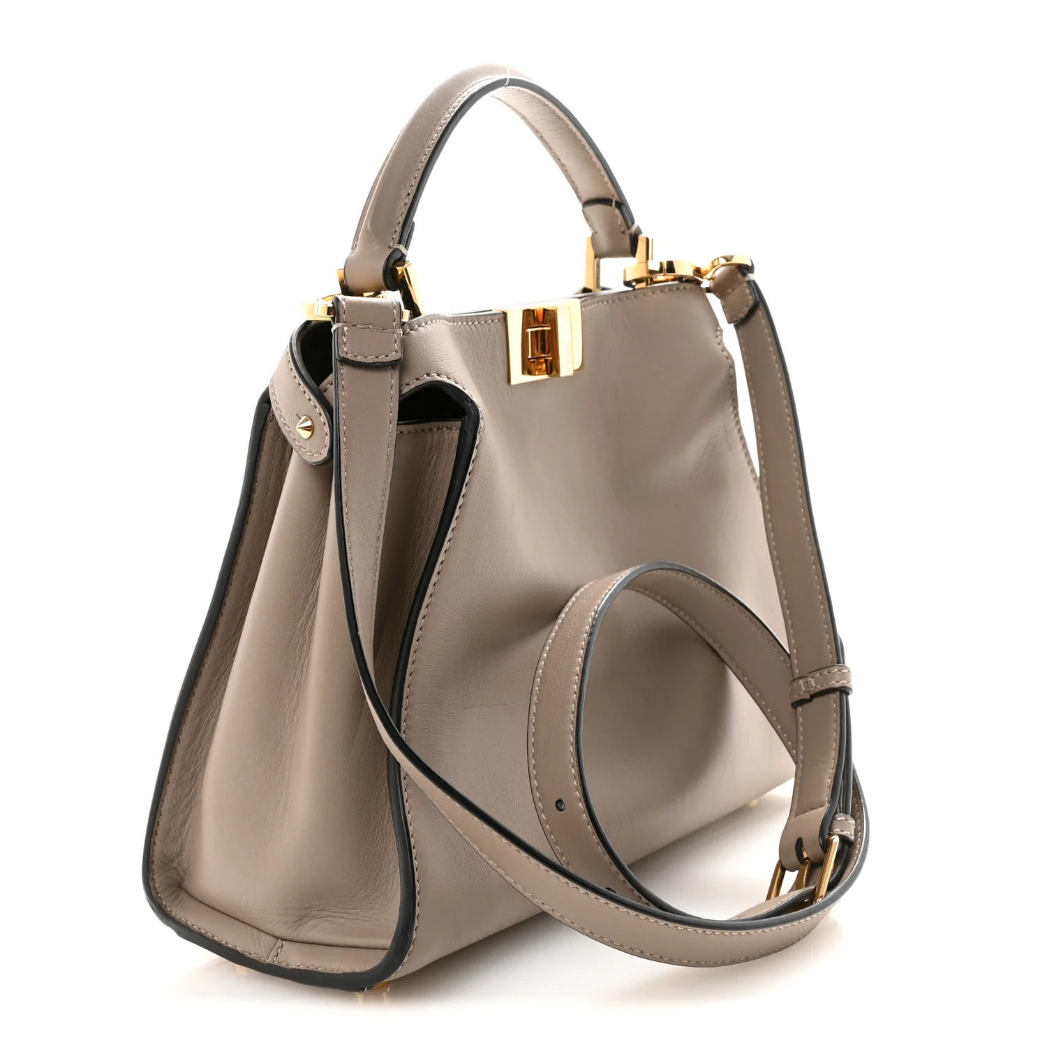 Vitello Tahiti Burro Medium Peekaboo Iconic Essentially Satchel Tortora Black - Top Club
