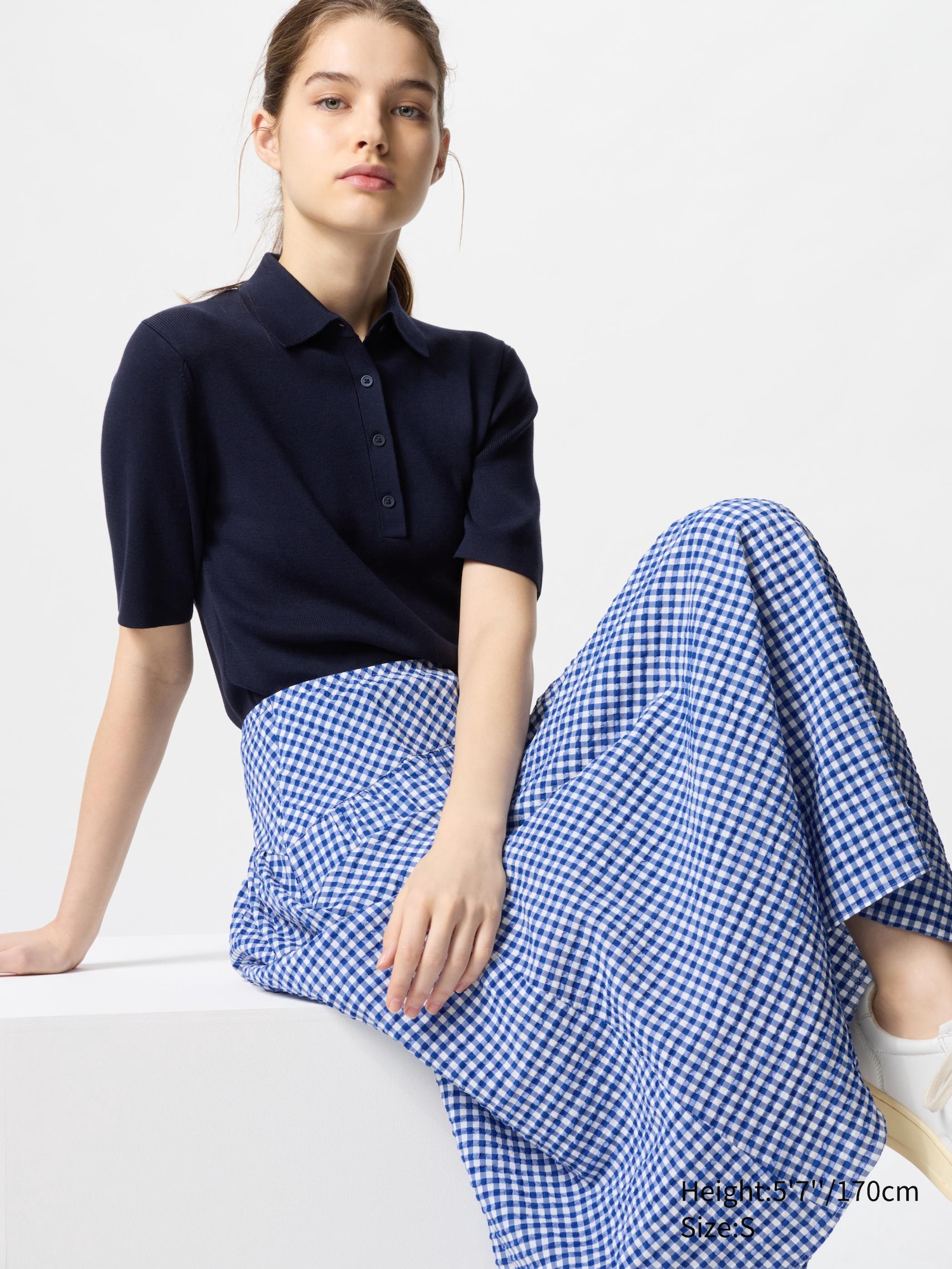 Seersucker Volume Skirt