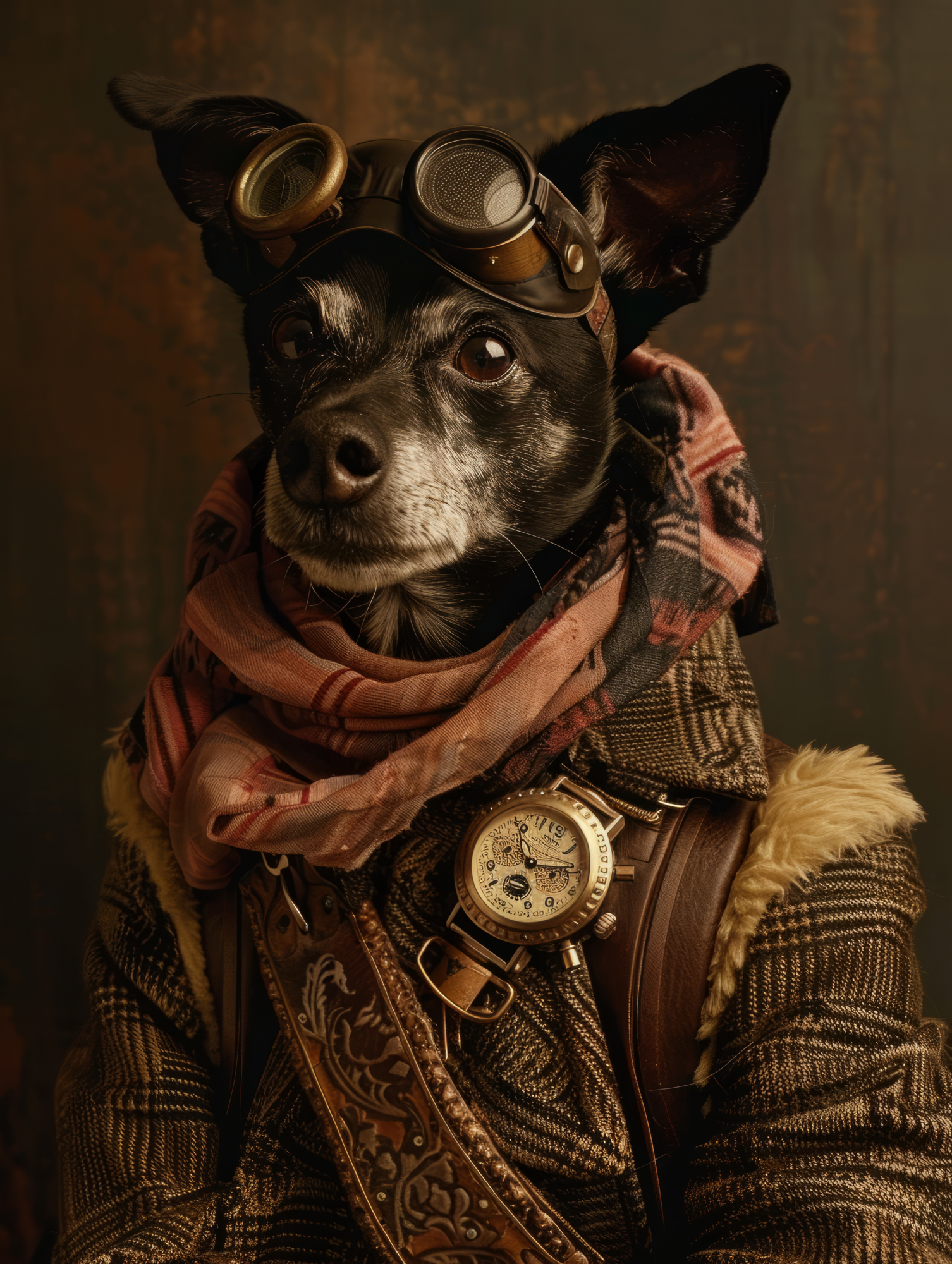 Canvas schilderij van een Schipperke hond 100x200 cm