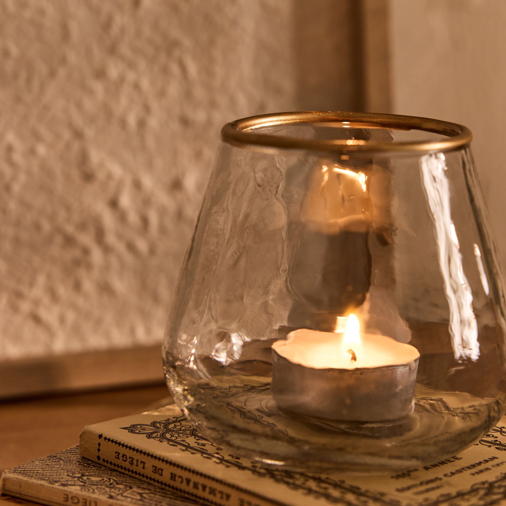 TIROS - Photophore en verre D9cm - transparent