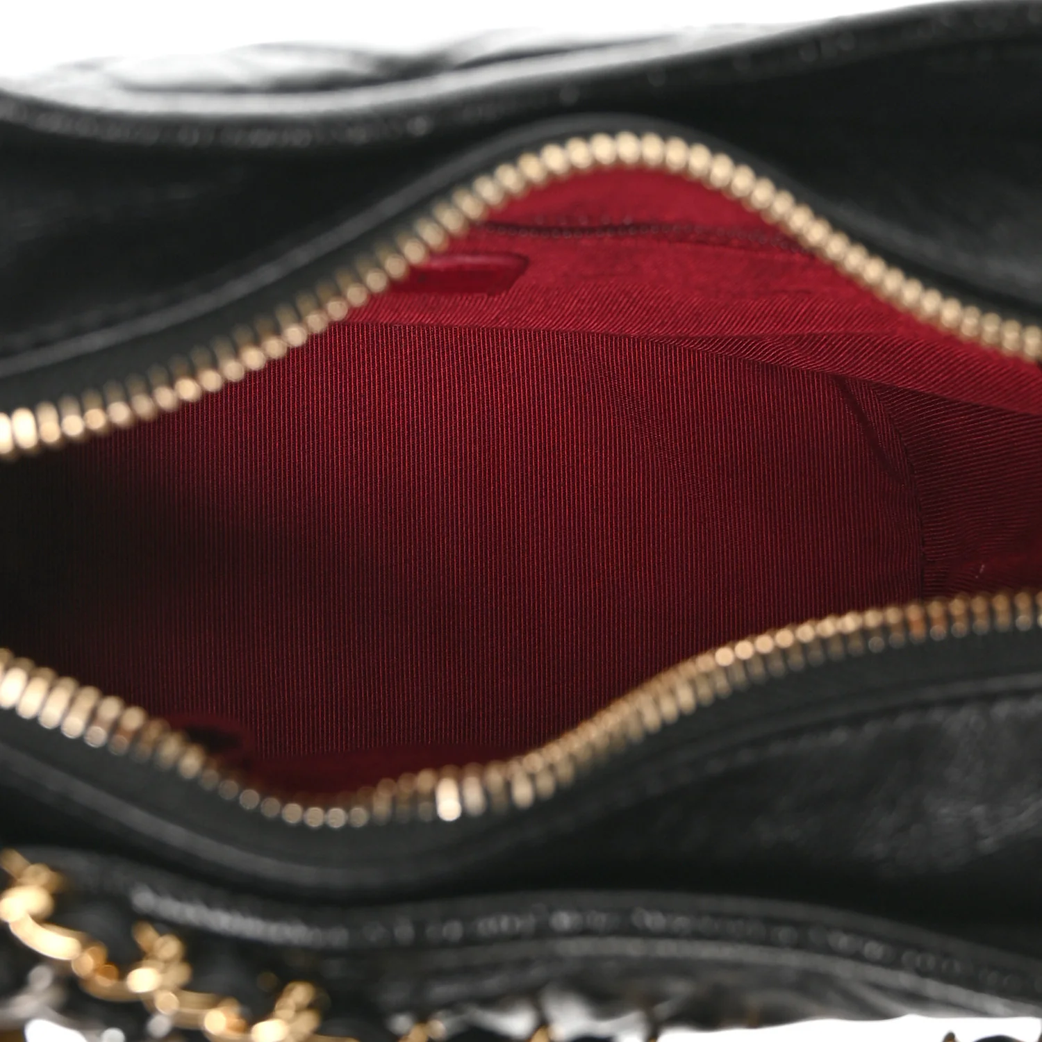 Aged Calfskin Quilted Small Gabrielle Logo Hobo Black - Top Club
