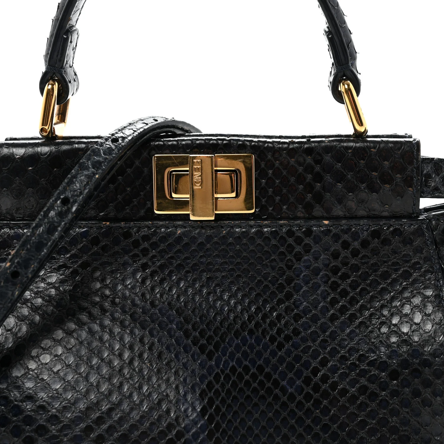 Python Shiny Nappa Mini Peekaboo Iconic Satchel Blue Jeans - Top Club