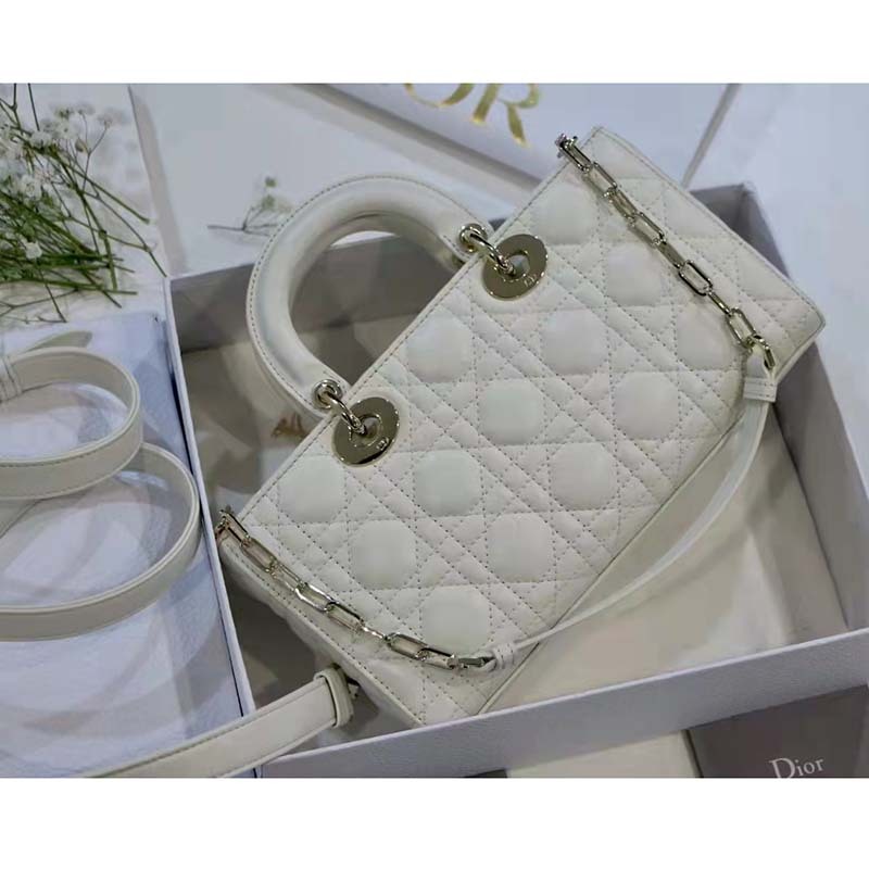 CD Women CD Lady D-Joy Bag Latte Cannage Lambskin - Top Club