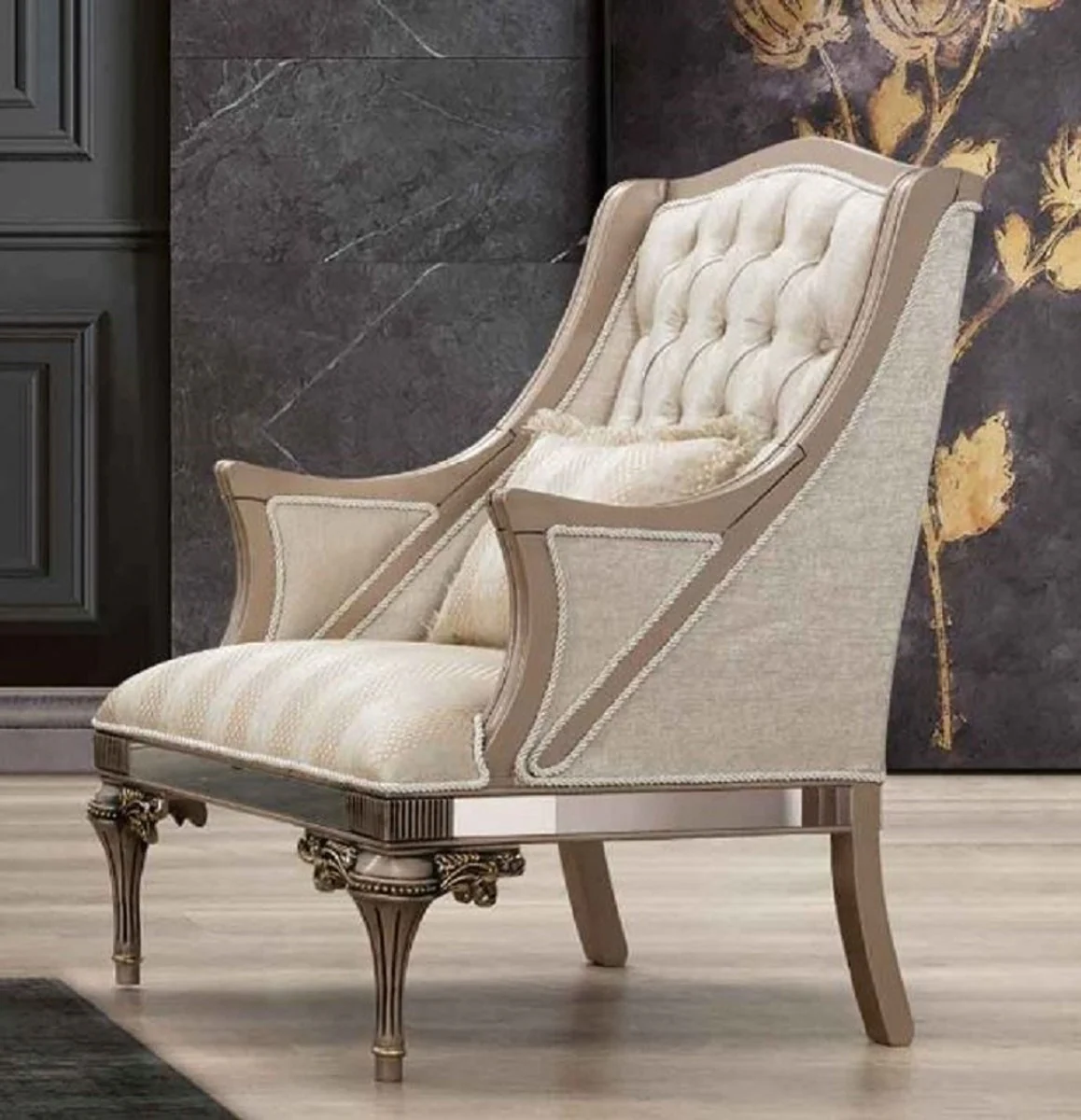 Luxury Baroque Living Room Set - 2 Sofas & 2 Armchairs & 1 Coffee Table - Handcrafted Living Room & Hotel Furniture in Baroque Style - Noble & Magnificent