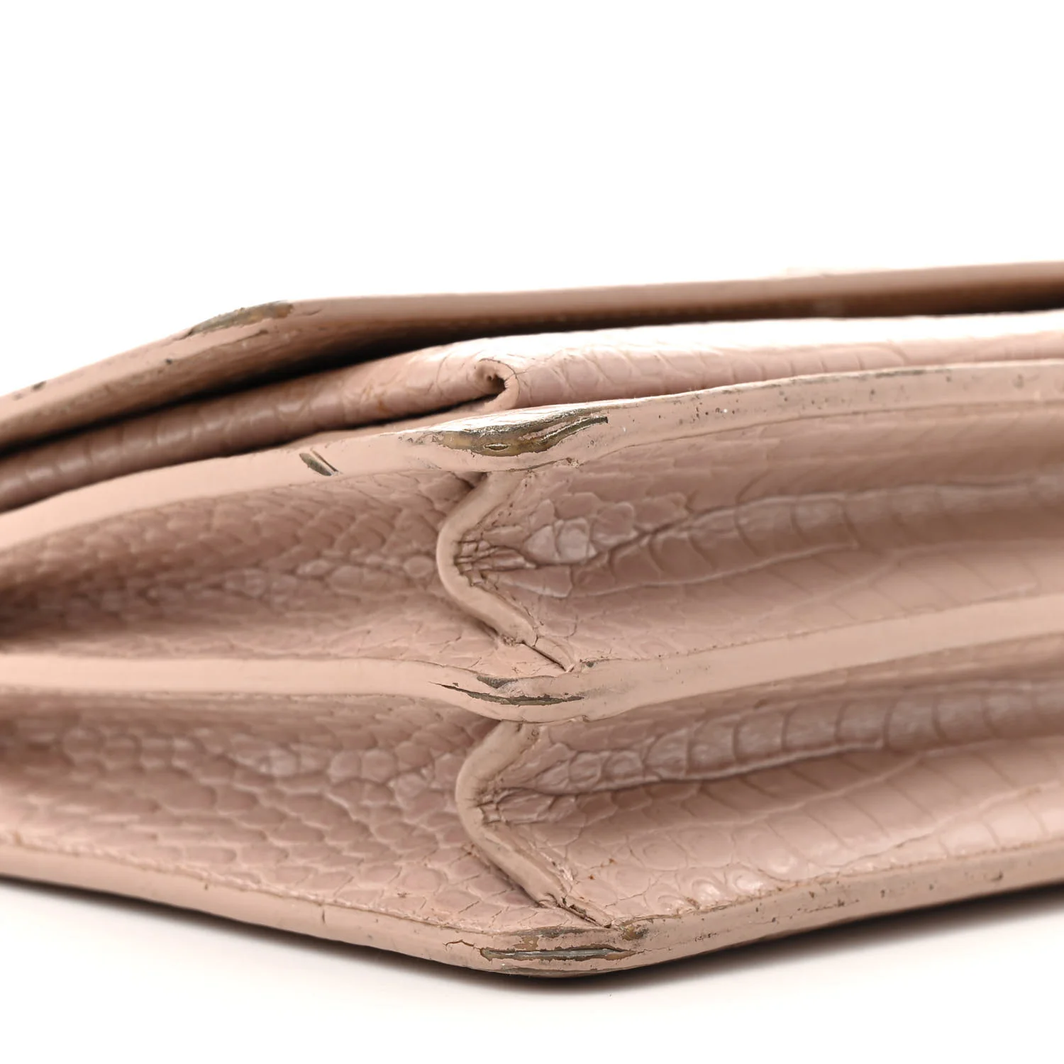 Calfskin Crocodile Embossed Medium Monogram Sunset Rose Antic - Top Club
