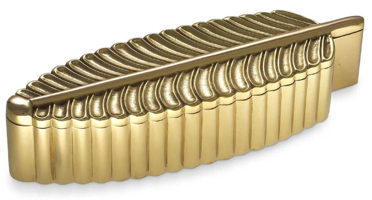 Designer storage box brass colored 27 x 9 x H. 5 cm - jewelry box - luxury decorative accessories