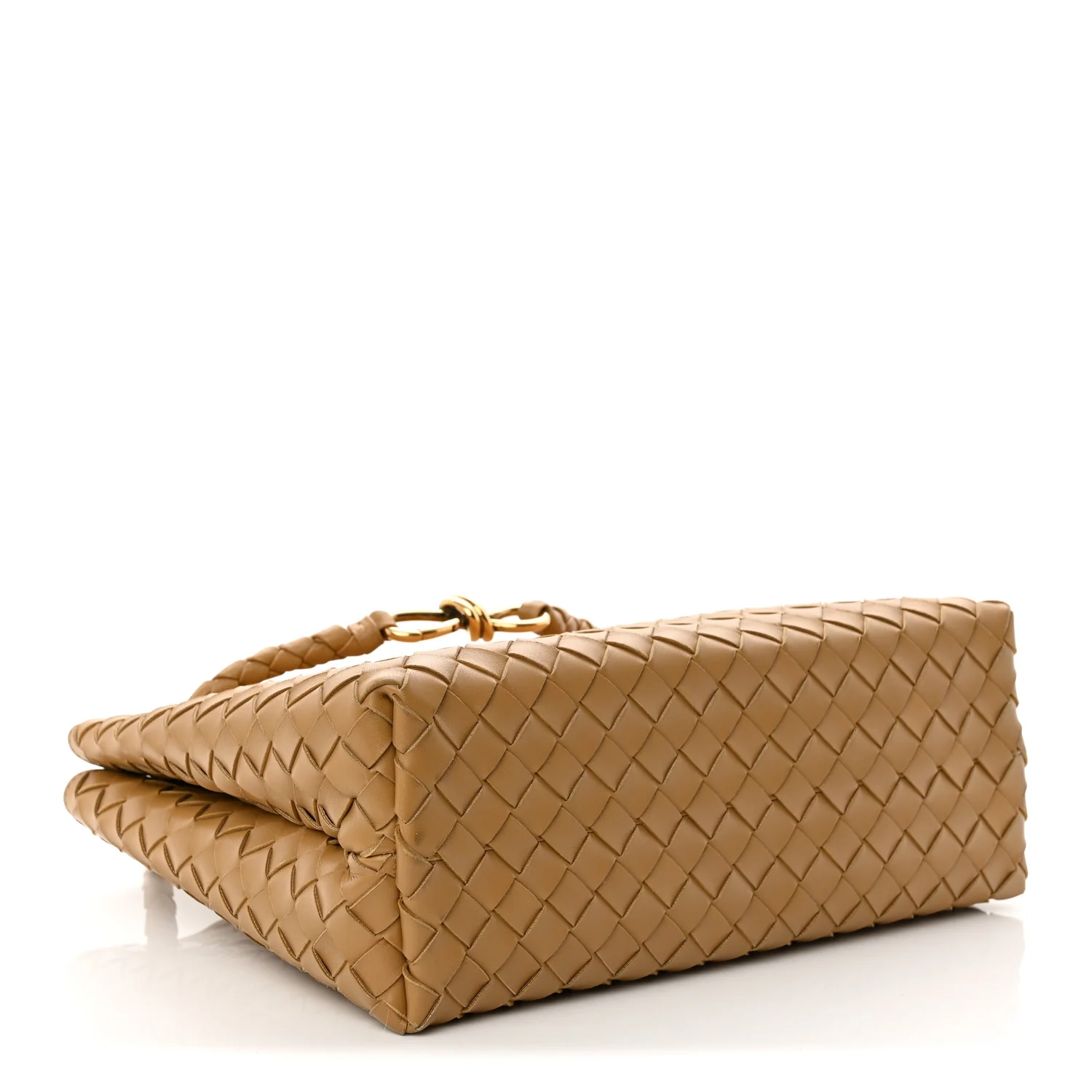 Nappa Intrecciato Medium Andiamo Shoulder Bag Dark Praline - Top Club