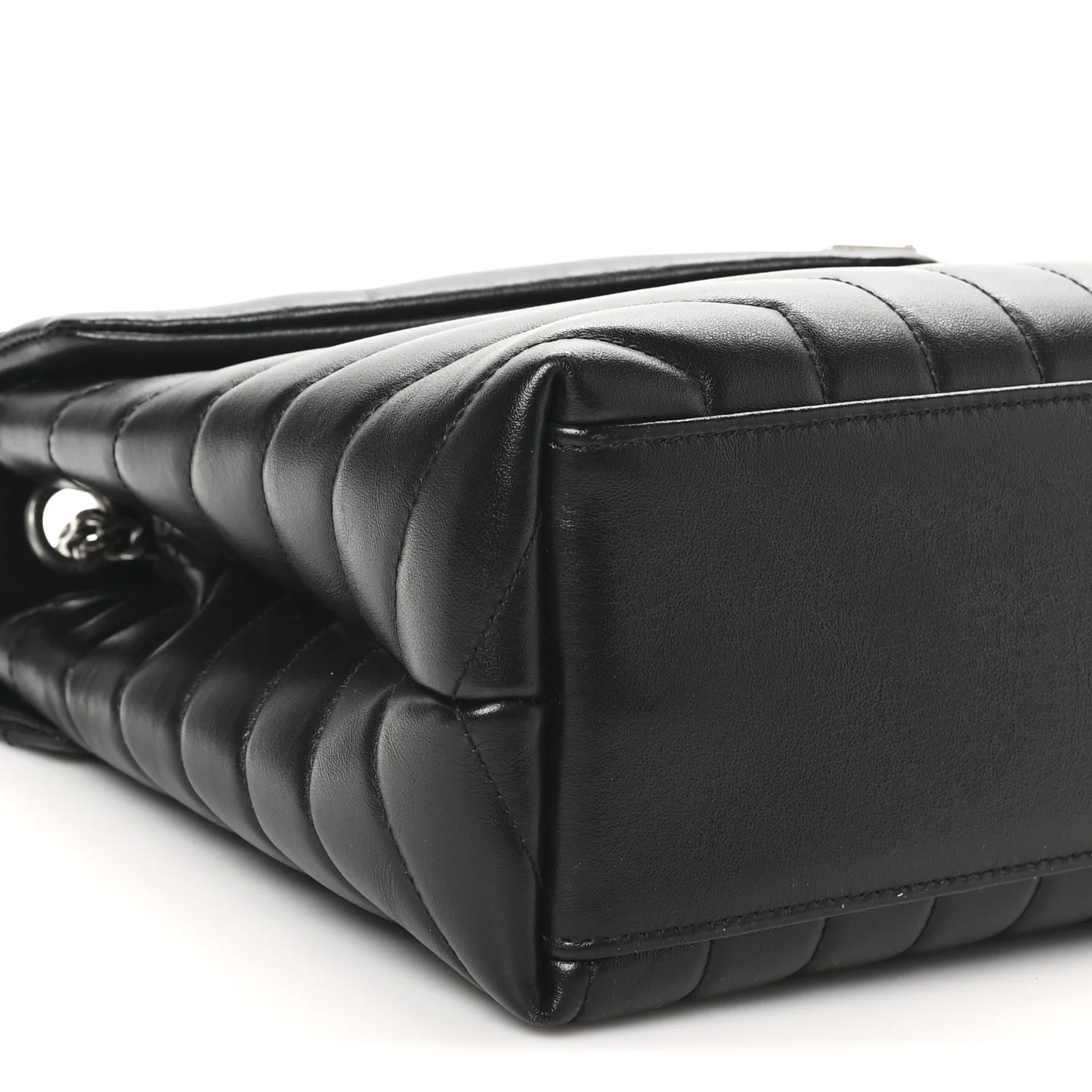 Calfskin Y Quilted Monogram Medium Loulou Chain Satchel Black - Top Club