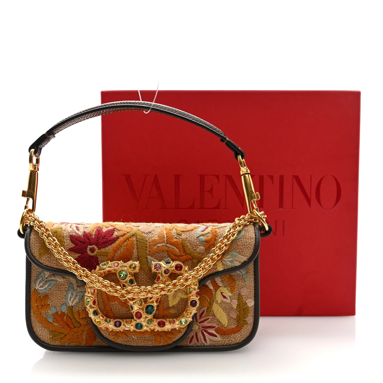 Fabric Karung Crystal Embroidered Vlogo Small Loco Shoulder Bag Multicolor - Top Club