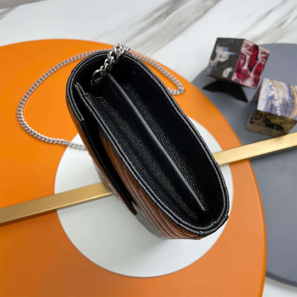 YSL classic cassandre chain wallet in grain de poudre leather - Top Club