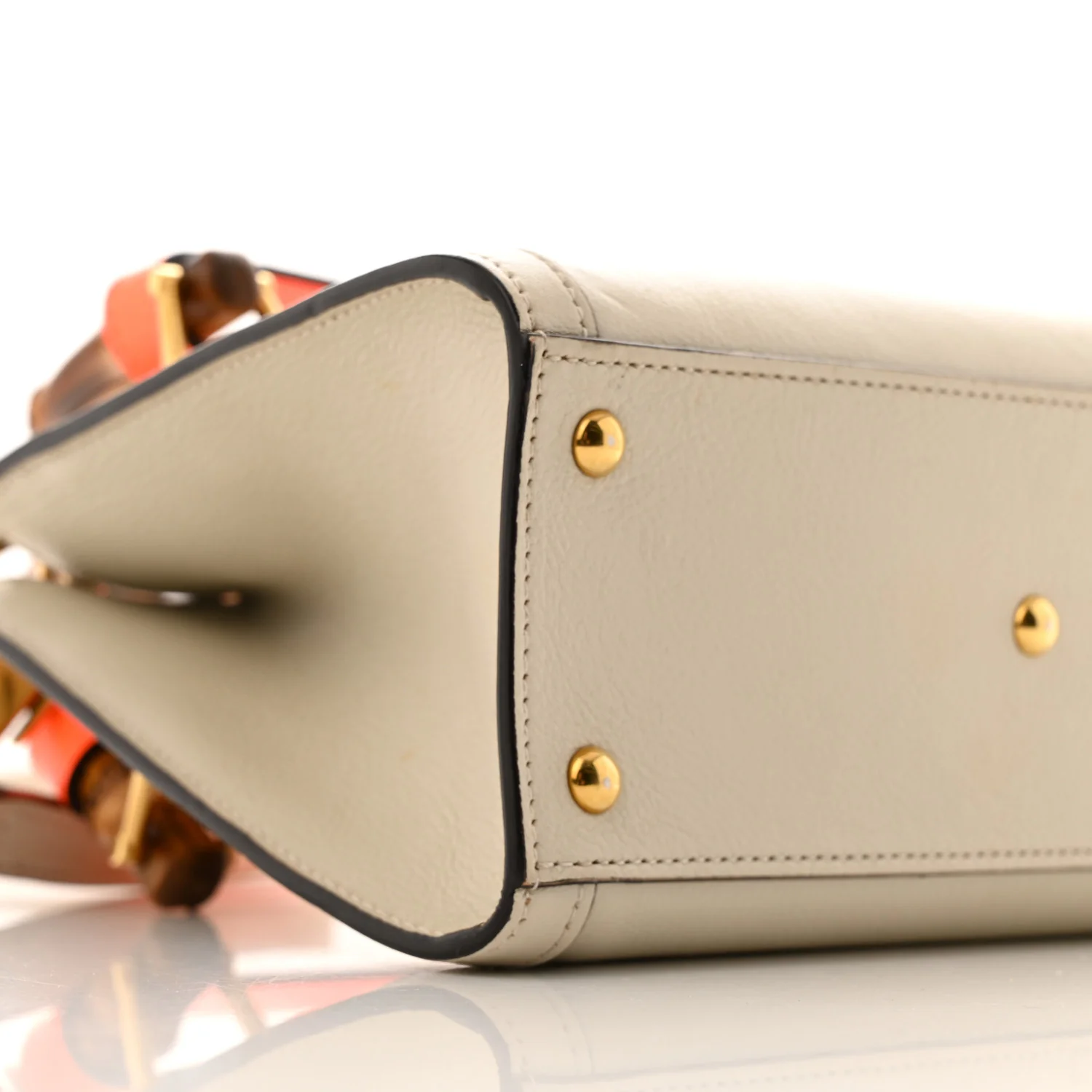 Wonka Grain Calfskin Mini Diana Tote Bag Mystic White Orange Fluo - Top Club