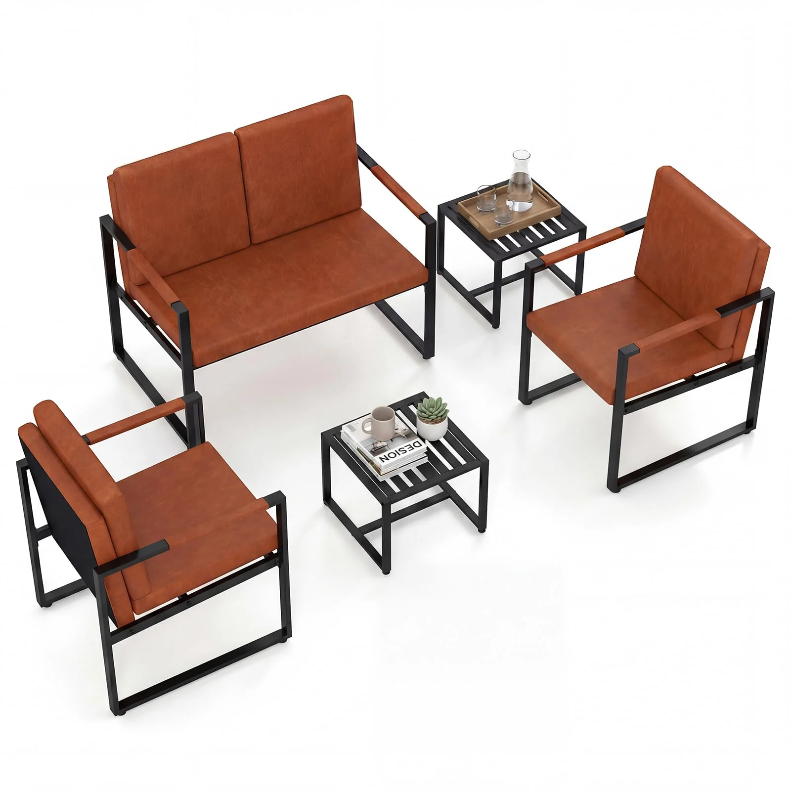 BEFOUNDLOVELY 5 Pieces Living Room Sofa Set