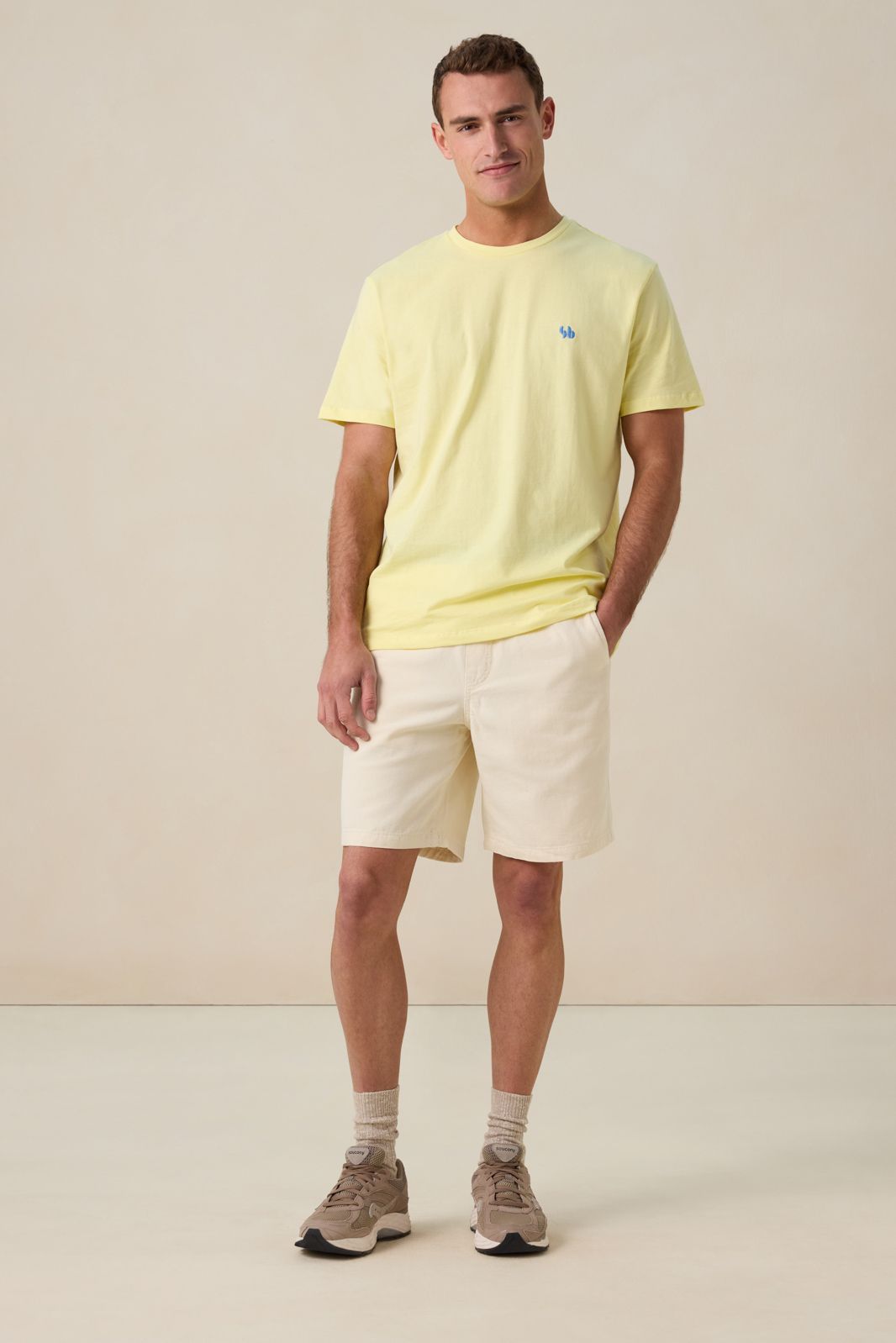 Lichtgeel T-shirt met artwork