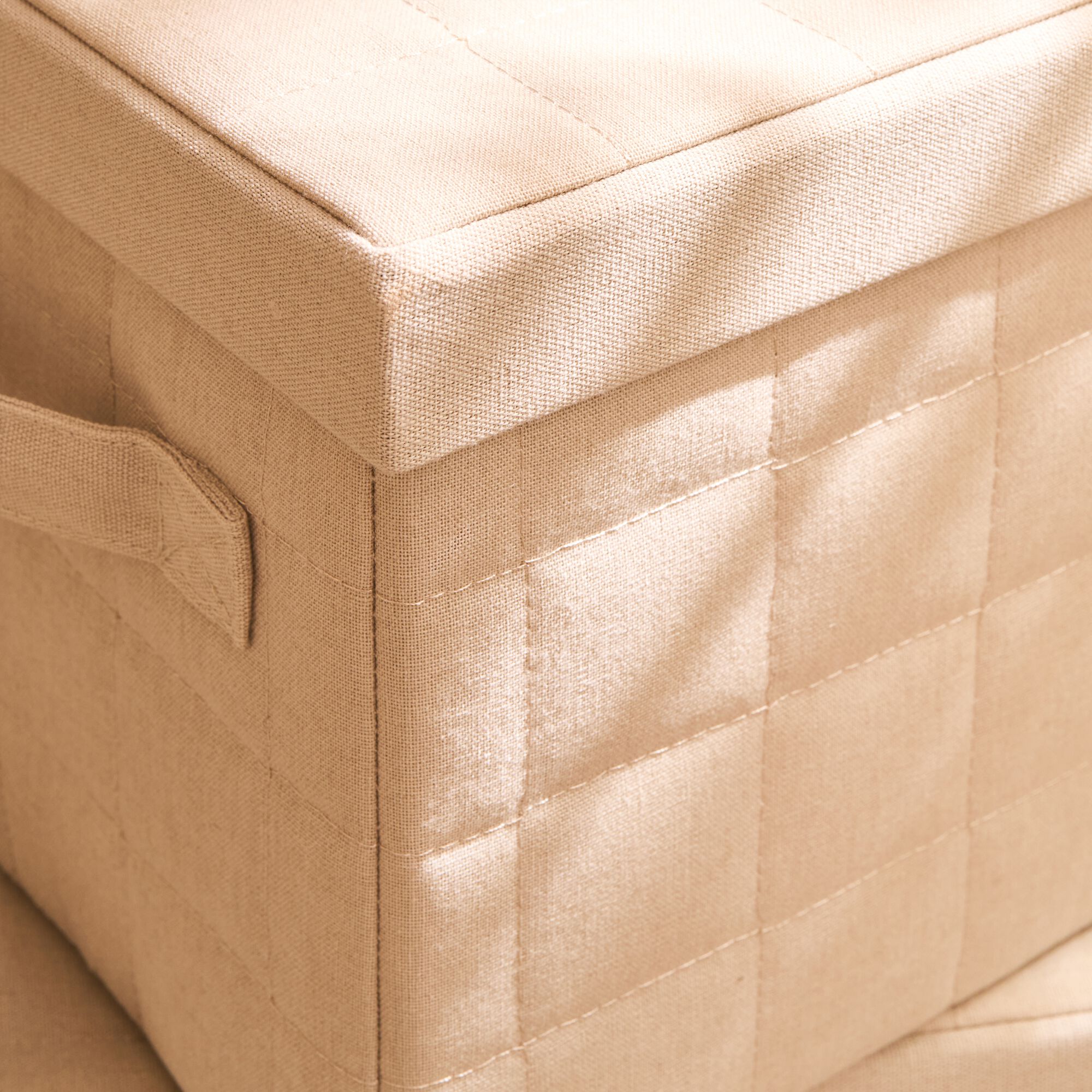 PEYROLLES - Panier de rangement pliable en tissu L33cm - beige