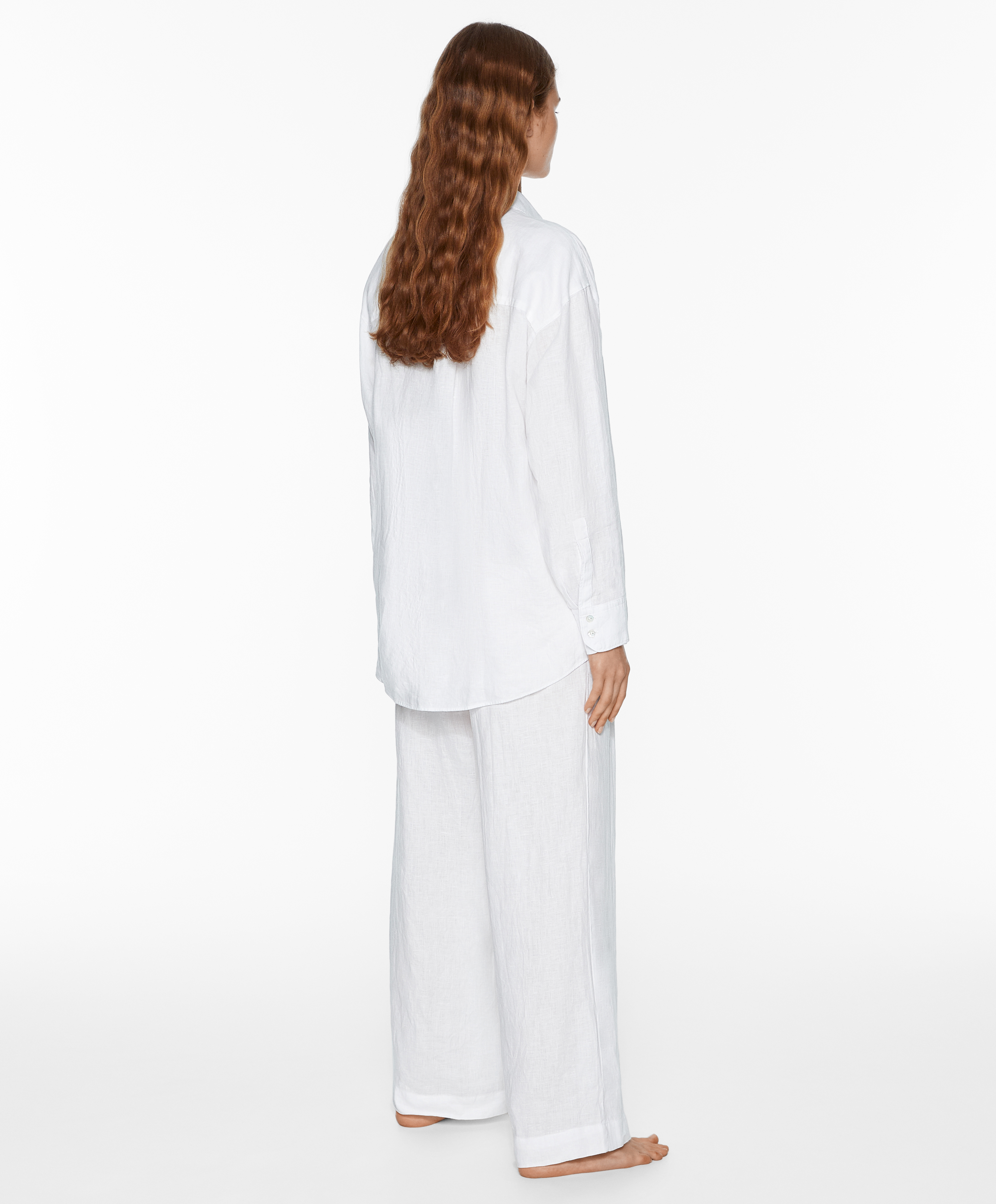 OYSHO Tailored-fit 100% linen trousers