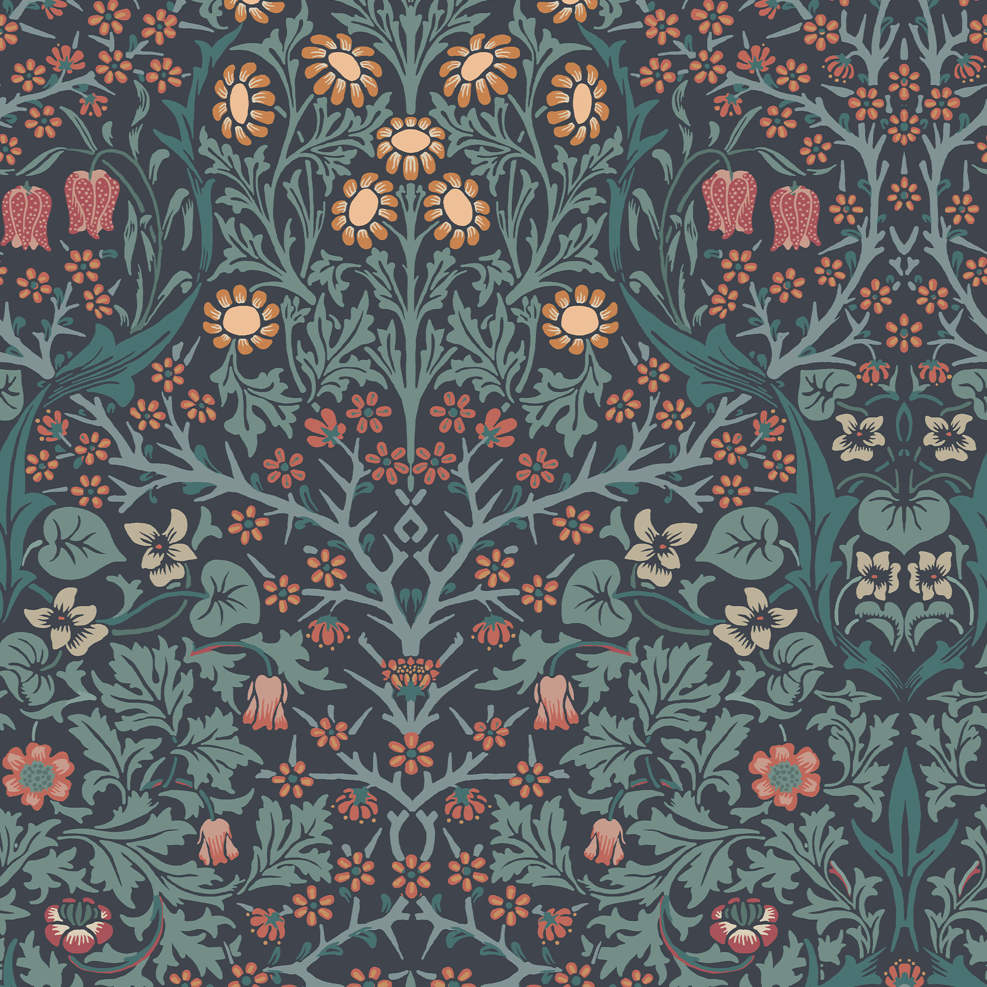 Vliesbehang blackthorn navy