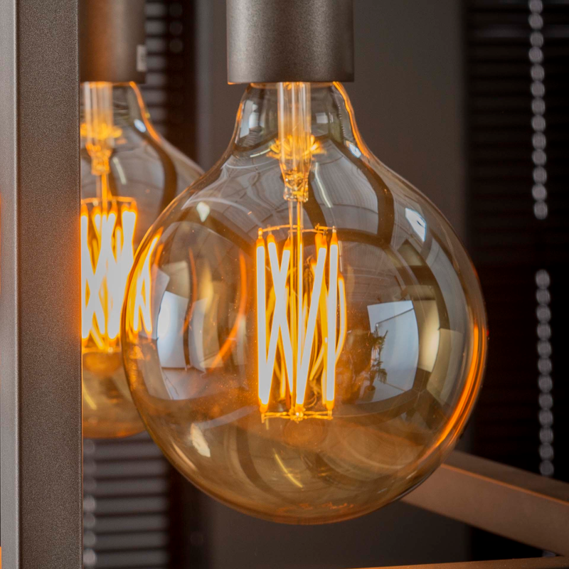Lamp D - LED lichtbron filament Bol Ø12,5 Amber