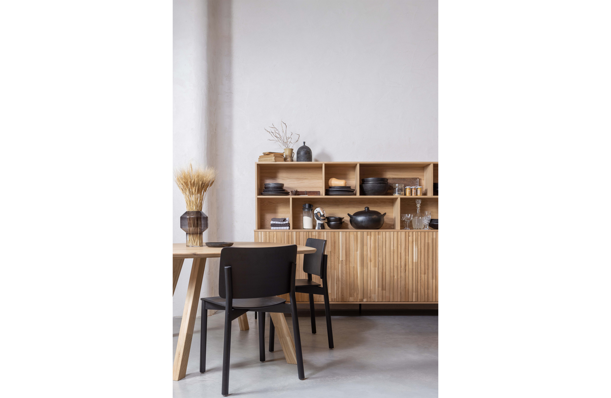 Eettafel Tablo Organische Eiken (fsc) - 2-stand poot zwart