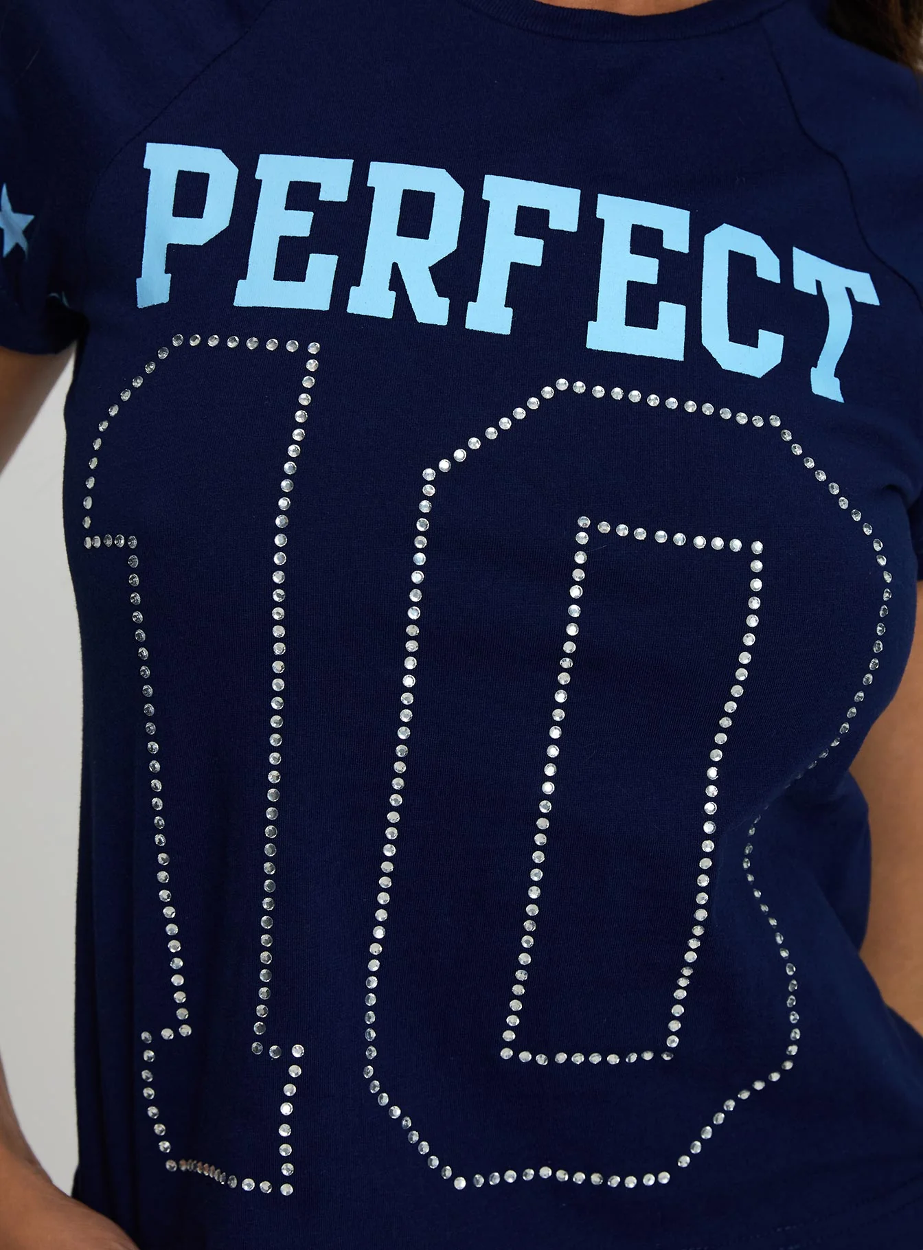 Perfect 10 Graphic Top Blue