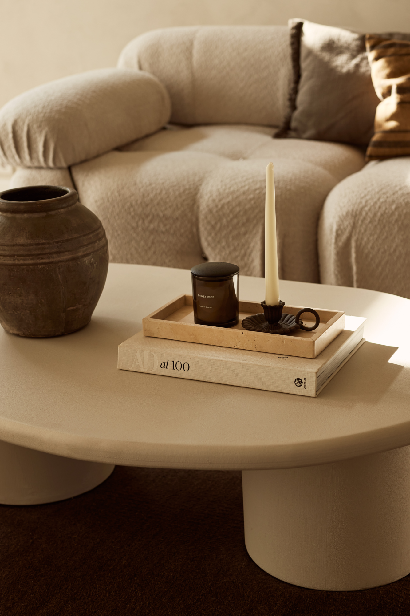 Travertine dienblad met rand 15x30cm tray