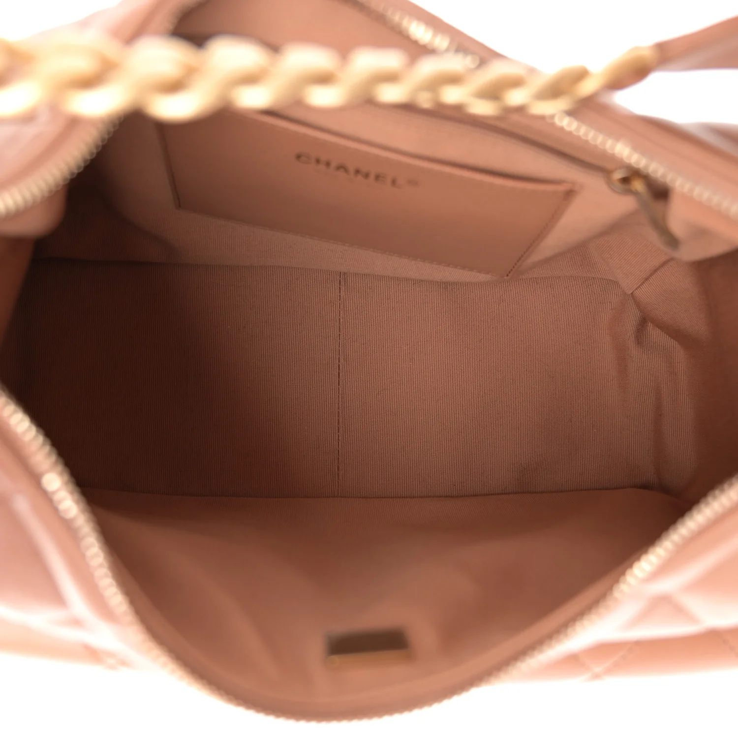 Shiny Lambskin Quilted Trendy Pockets Hobo Brown - Top Club