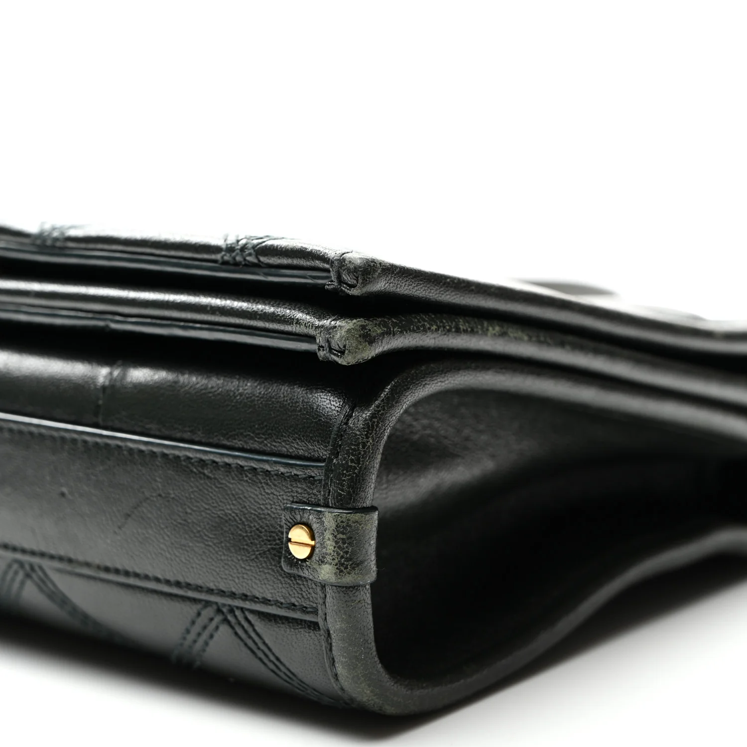Lambskin Quilted Mini Becky Chain Bag Vert Fonce - Top Club
