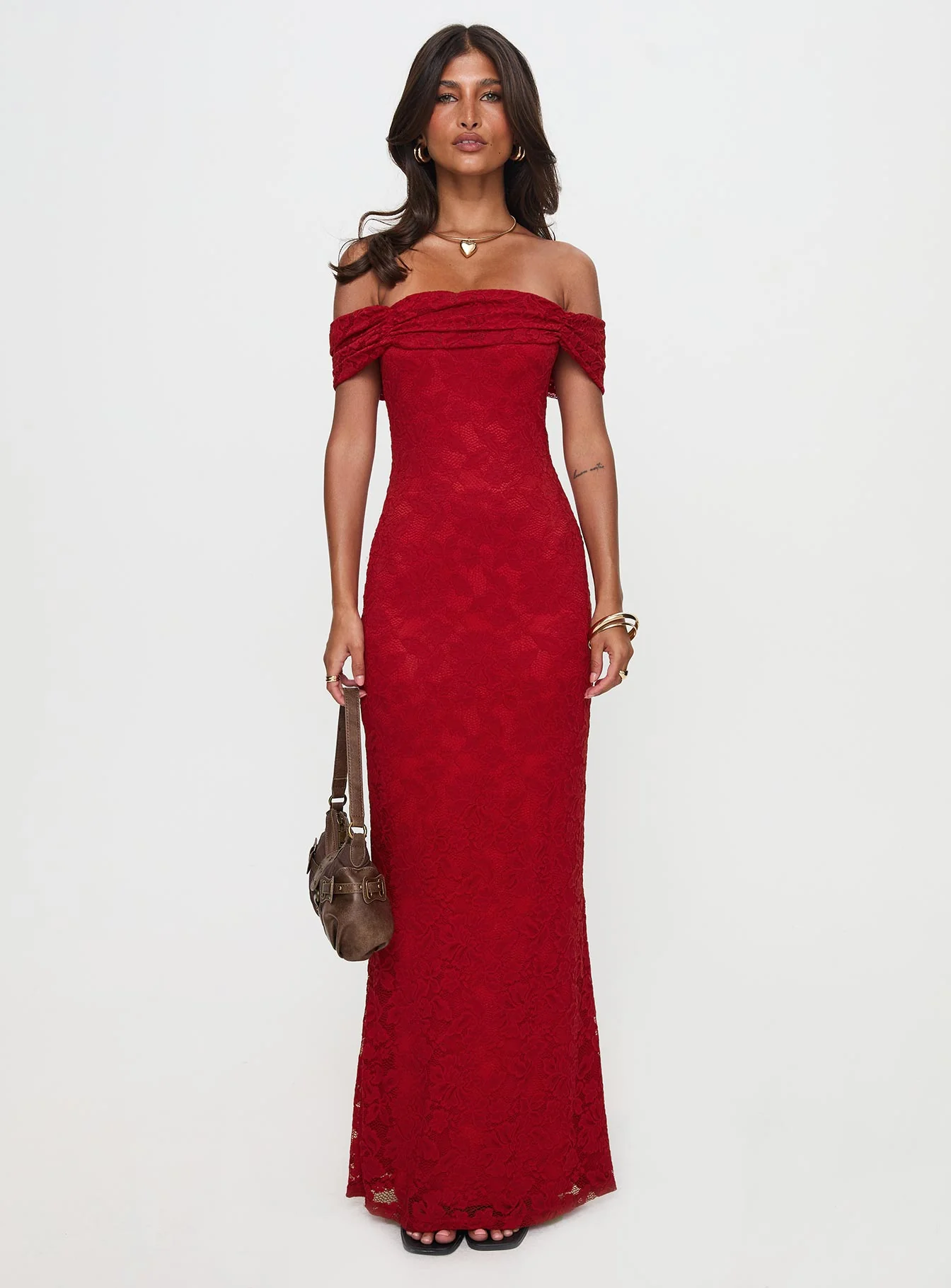 Allured Strapless Maxi Dress Burgundy