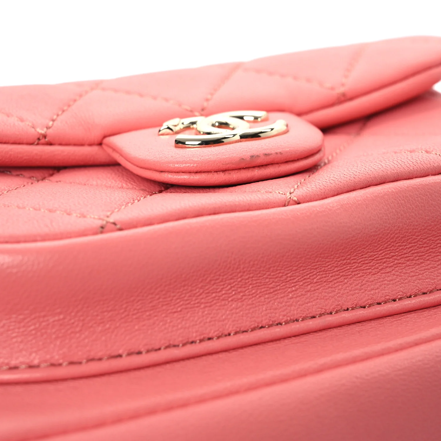 Lambskin Quilted Small Duma Drawstring Backpack Pink - Top Club