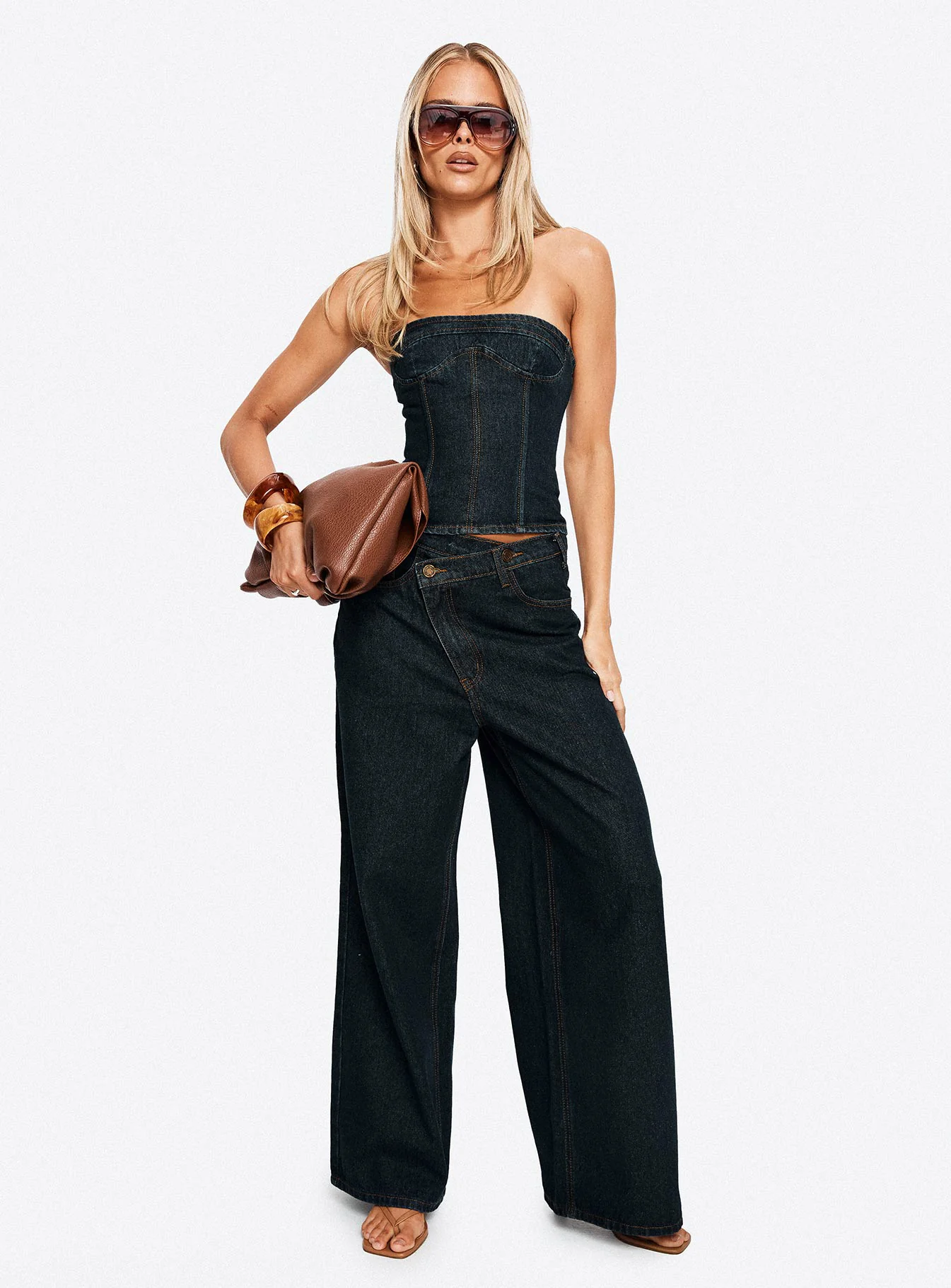 Blue Crush Low Rise Wide Leg Jeans Indigo