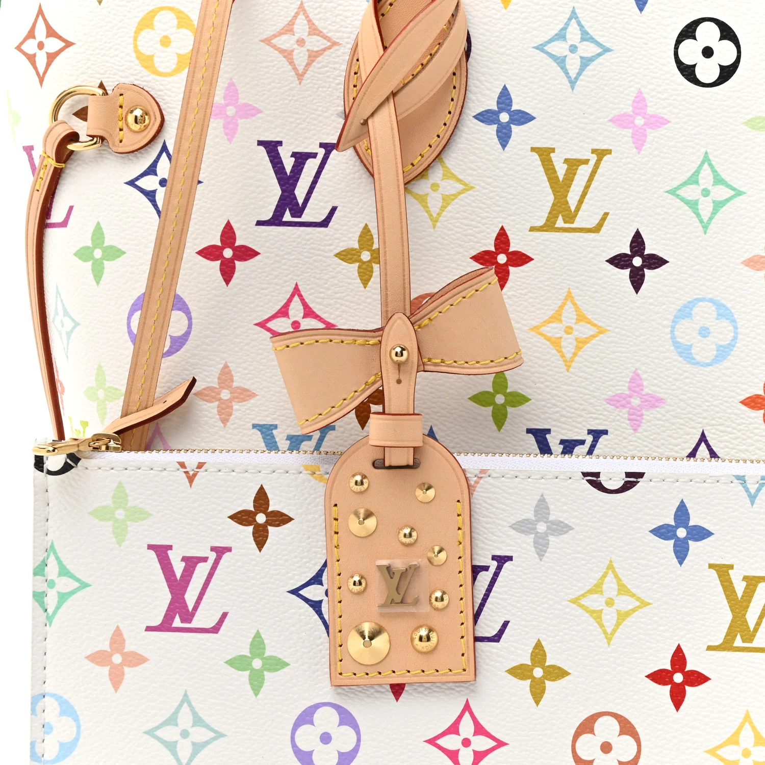 LV x TM Monogram Multicolor Neverfull MM White - Top Club