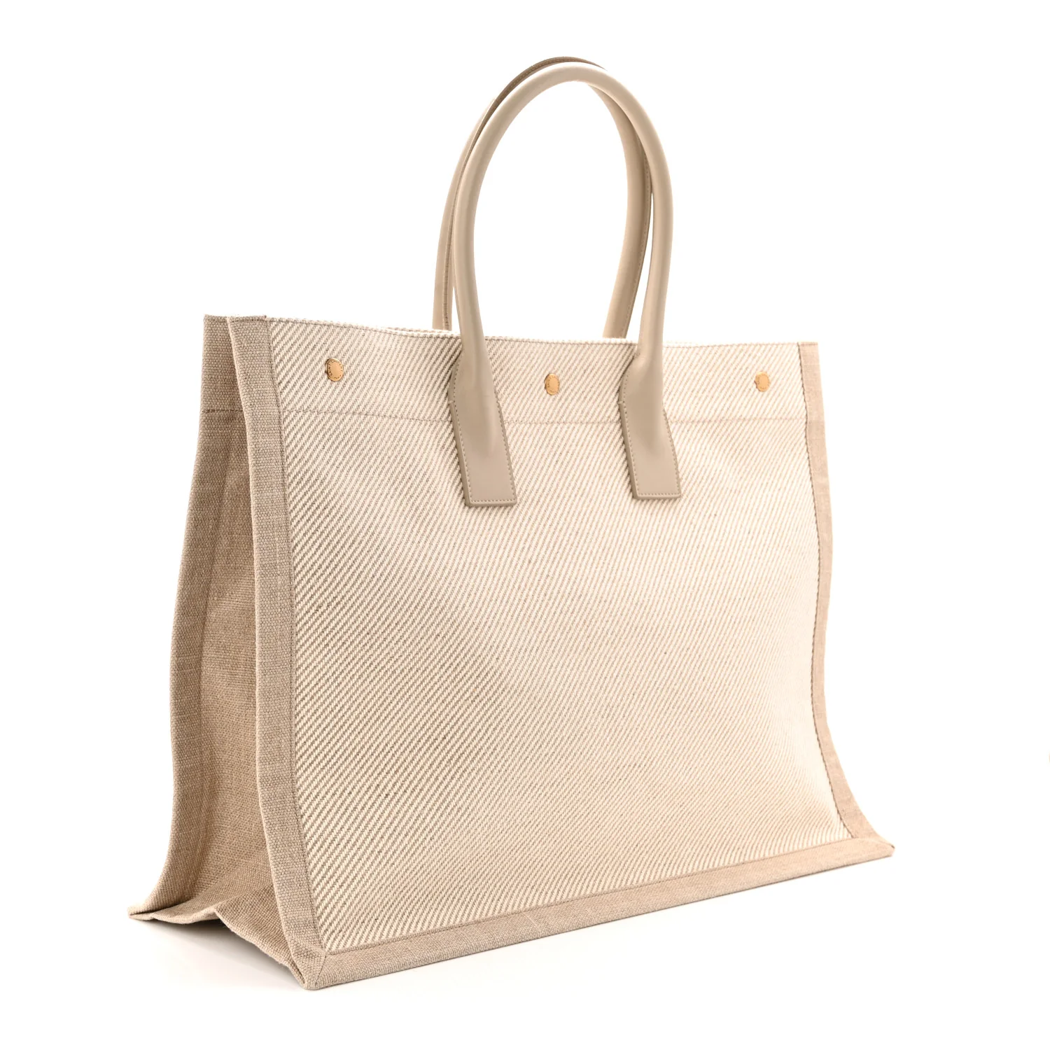Linen Calfskin Rive Gauche Tote Beige Sea Salt - Top Club