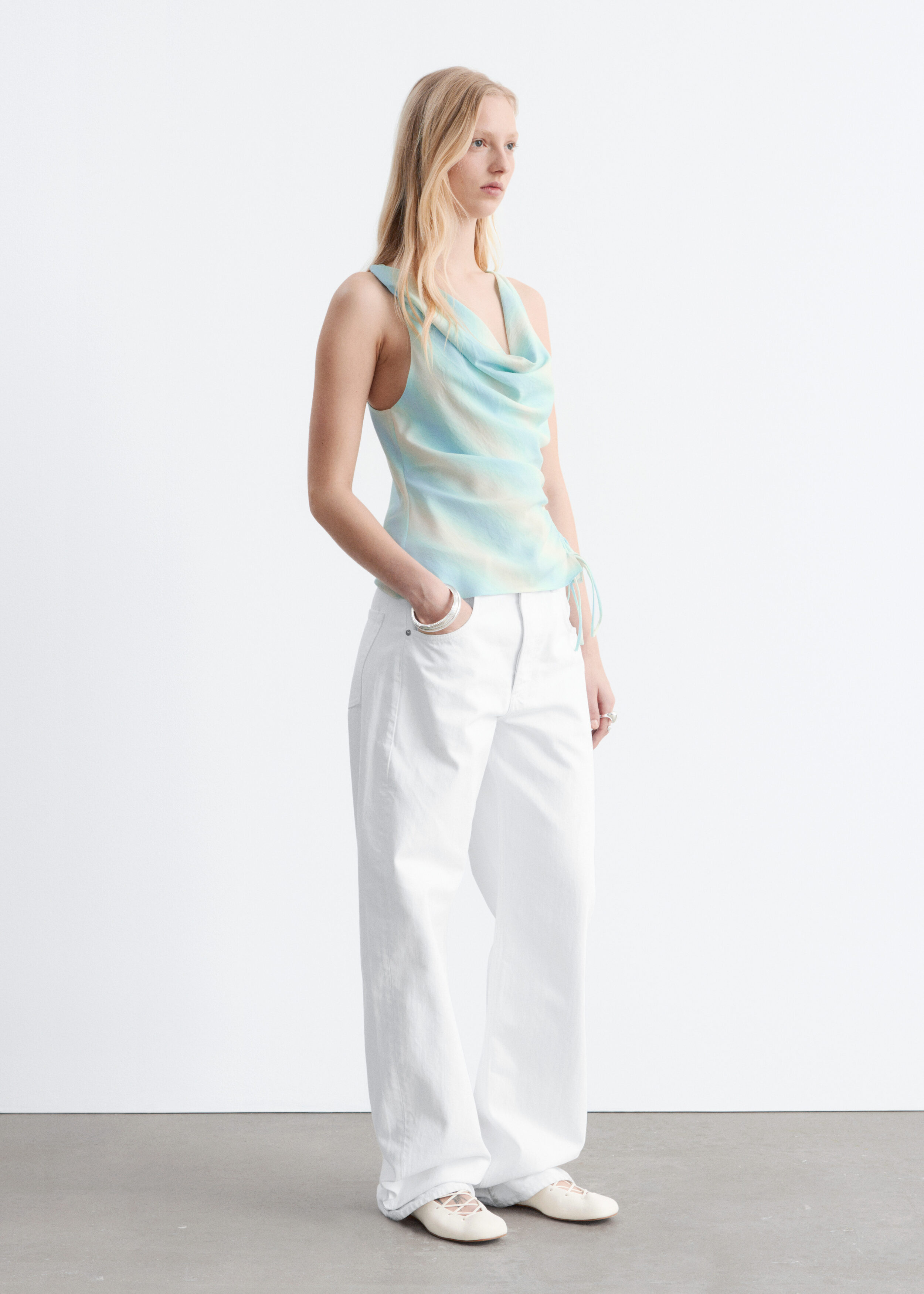 & Other Stories COWL-NECK DRAWSTRING TOP