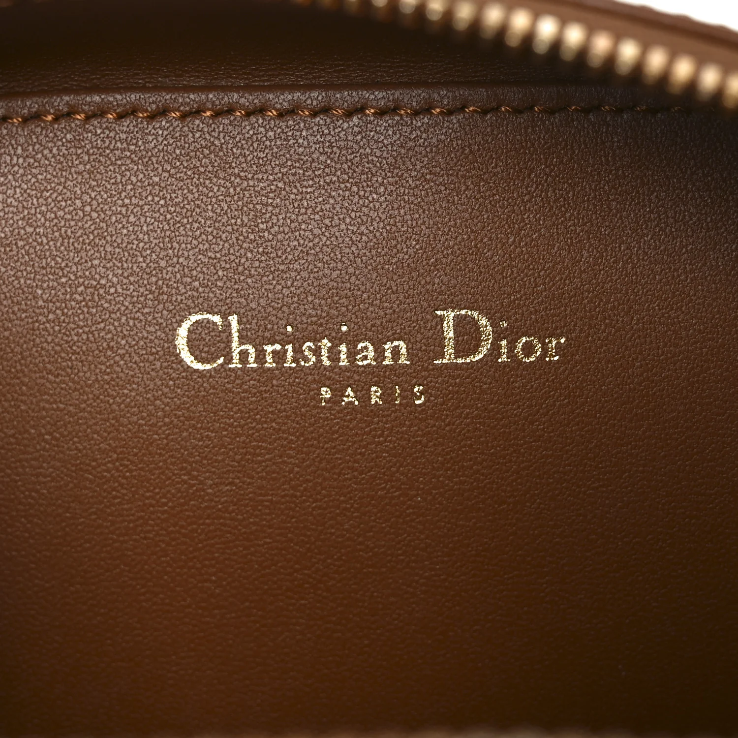 Calfskin CD Signature Oval Crossbody Camera Bag Brown - Top Club
