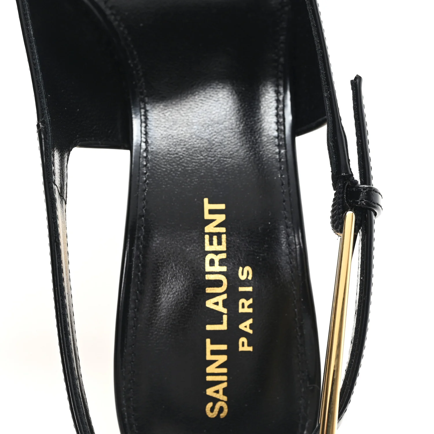 Glazed Calfskin Lee 110 Slingback Pumps 36.5 Black - Top Club