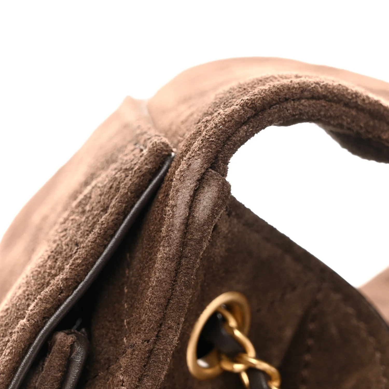 Suede Quilted Small Chanel 25 Handbag Dark Brown - Top Club