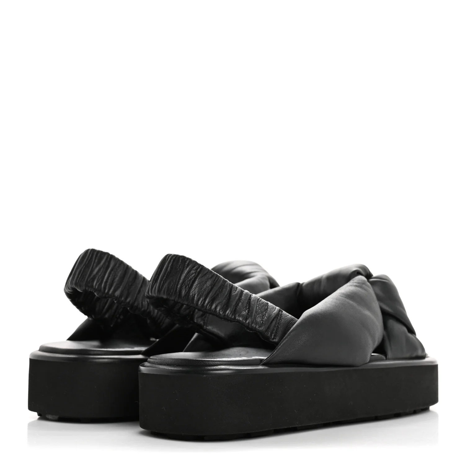 Padded Nappa Flatform Sandals 35 Black - Top Club