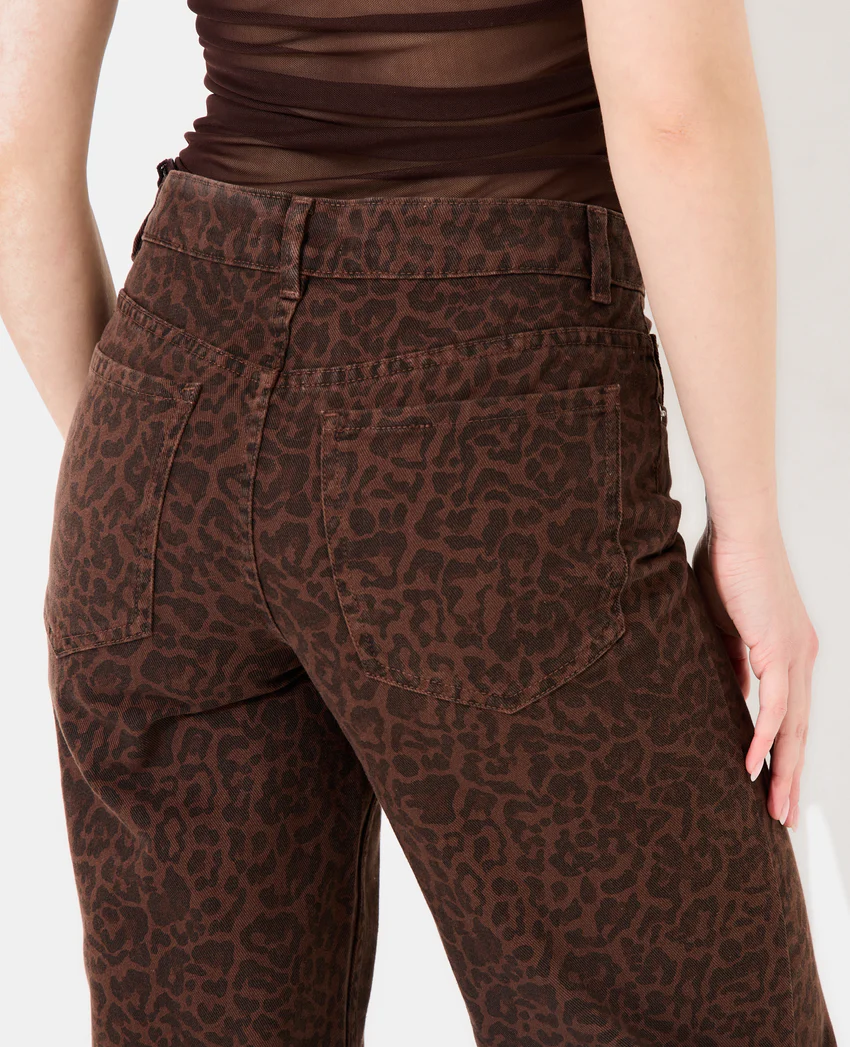 Pimkie J71-2 / Jean wide taille medium motif léopard