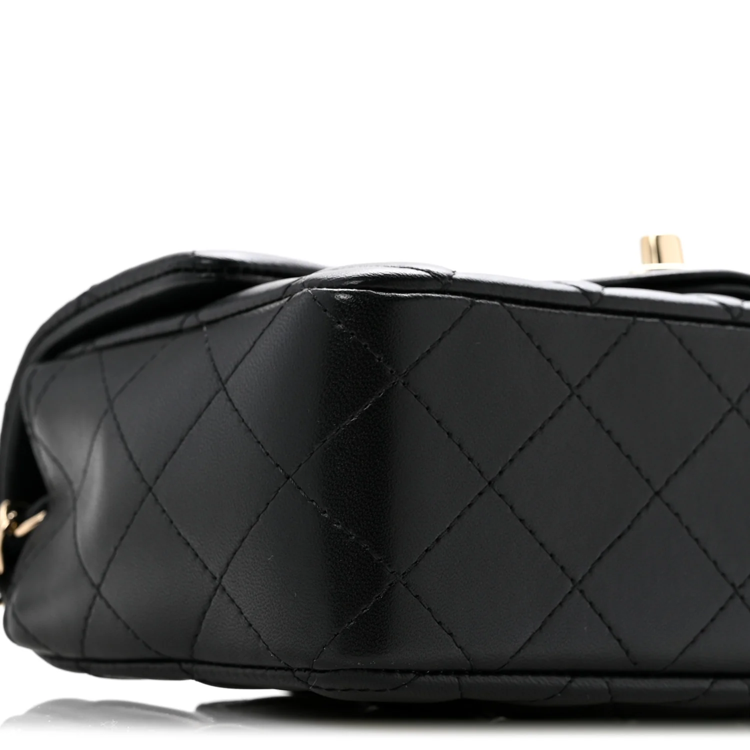 Lambskin Quilted Mini Rectangular Flap Black - Top Club
