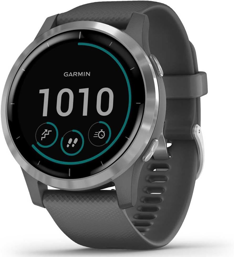 Vivoactive 4 Smartwatch GPS, Music, Wi-Fi, Diametro: 4,5 cm, Lunghezza: ca. 24 cm, Grigio (Grey Silver)