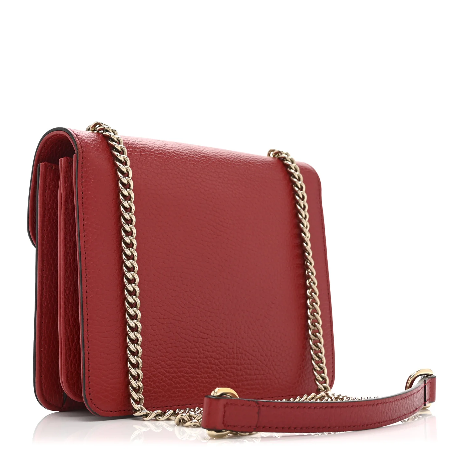 Dollar Calfskin Small Interlocking G Shoulder Bag Red - Top Club