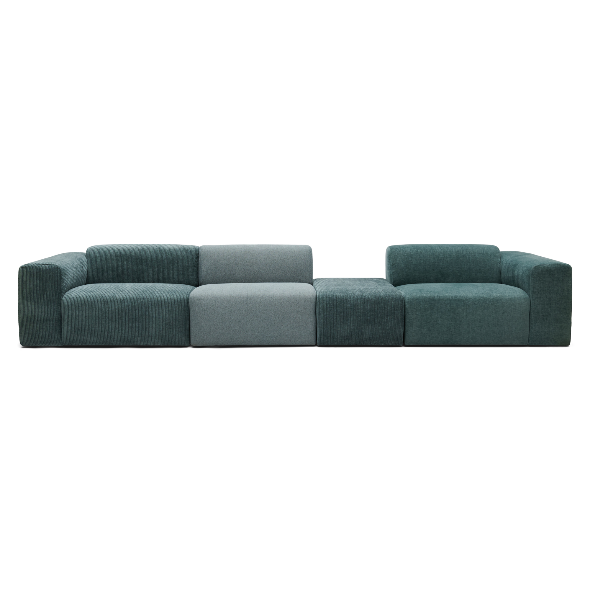 4-zitsbank Oscar met hocker ocean blue